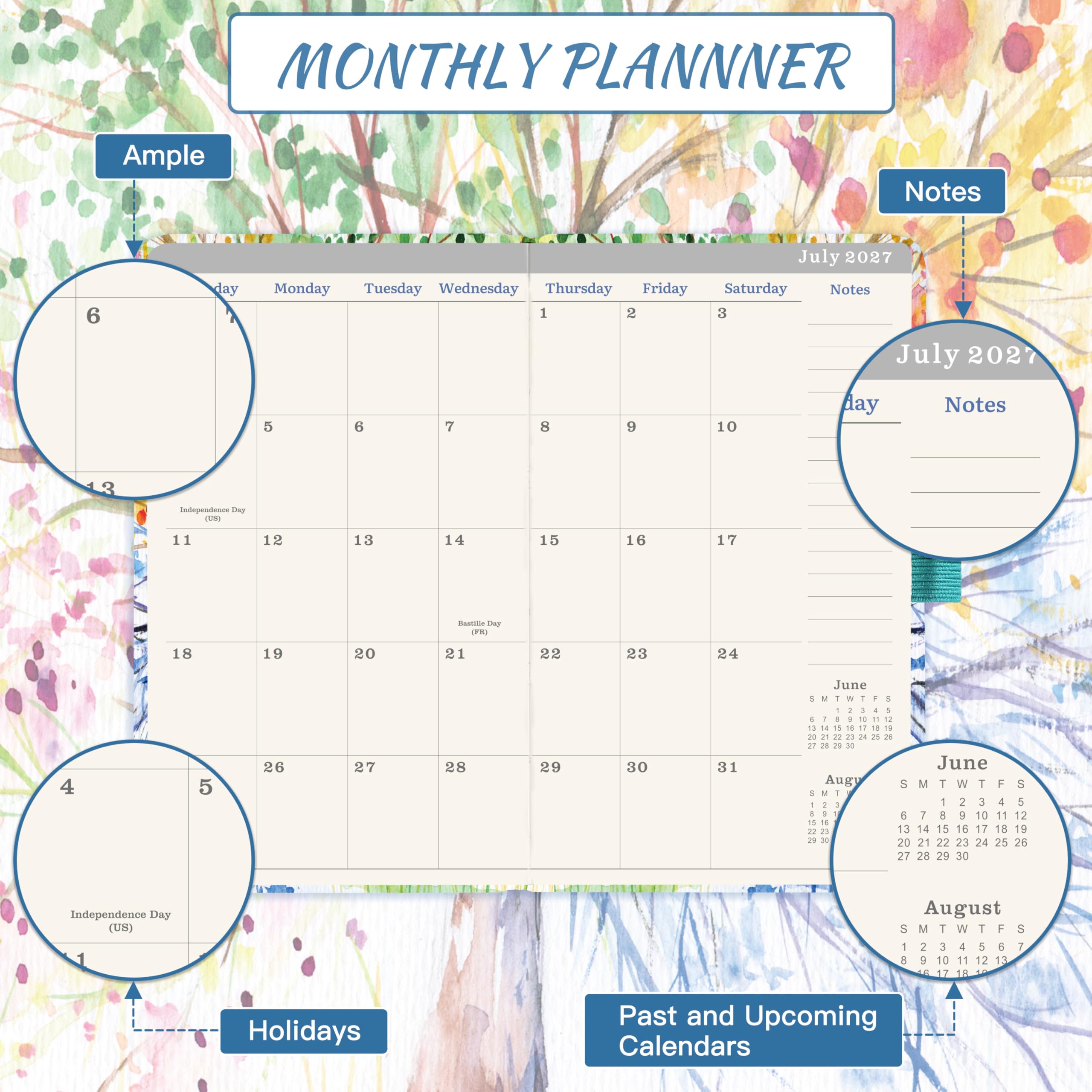2025-2028 Pocket Calendar & Planner - 3 Year Monthly Organizer (July 2025-June 2028) | 6.3