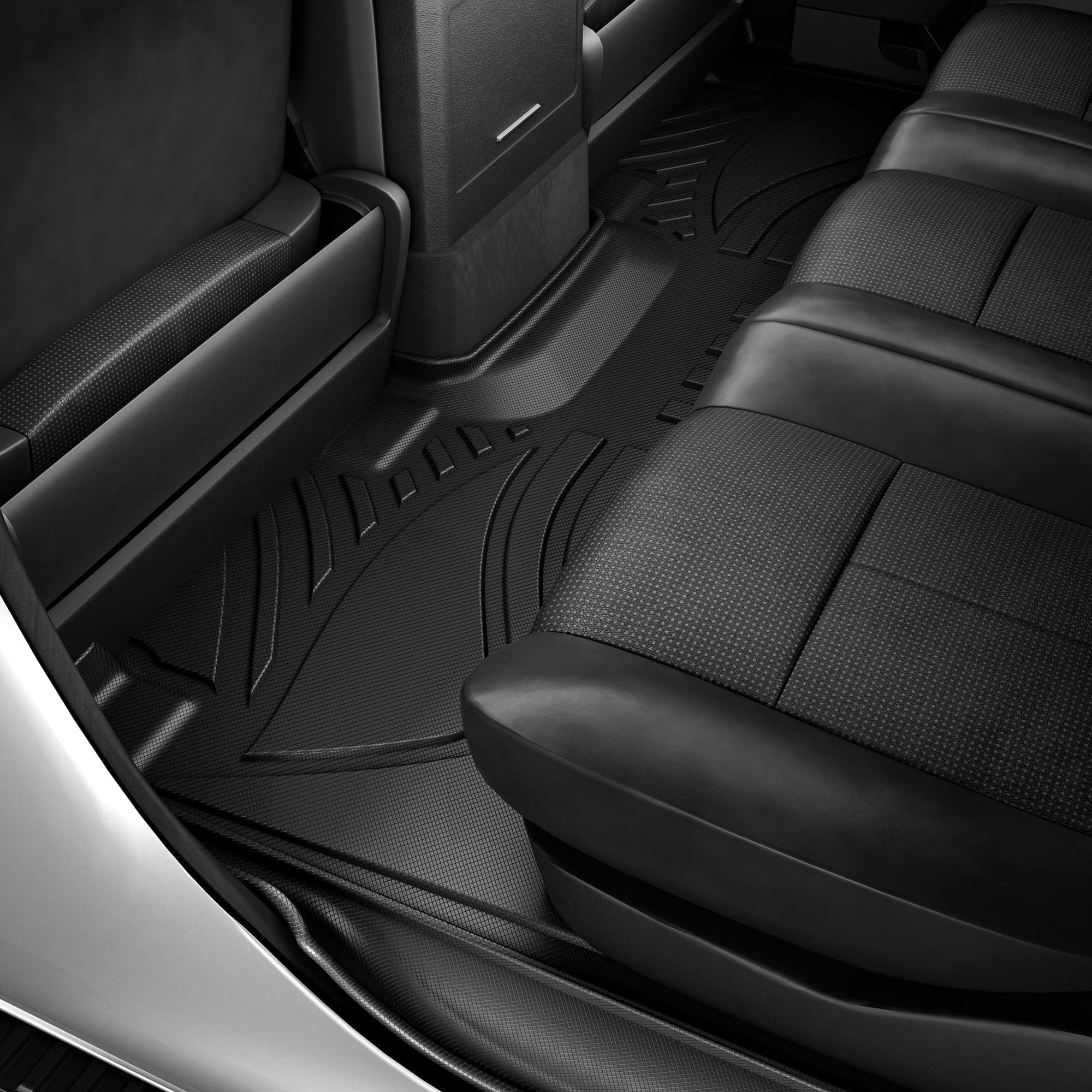 AUTOSAVER88 All-Weather Floor Mats for 2019-2025 Chevy Silverado 1500 & GMC Sierra 1500 | Heavy Duty Car Liners for 2020-2025 Chevrolet Silverado/GMC Sierra 2500HD/3500HD Crew Cab | Black Rubber Floor Protection with Factory Carpeted Storage | Perfect for Off-Roading, Work Trucks & Daily Commutes