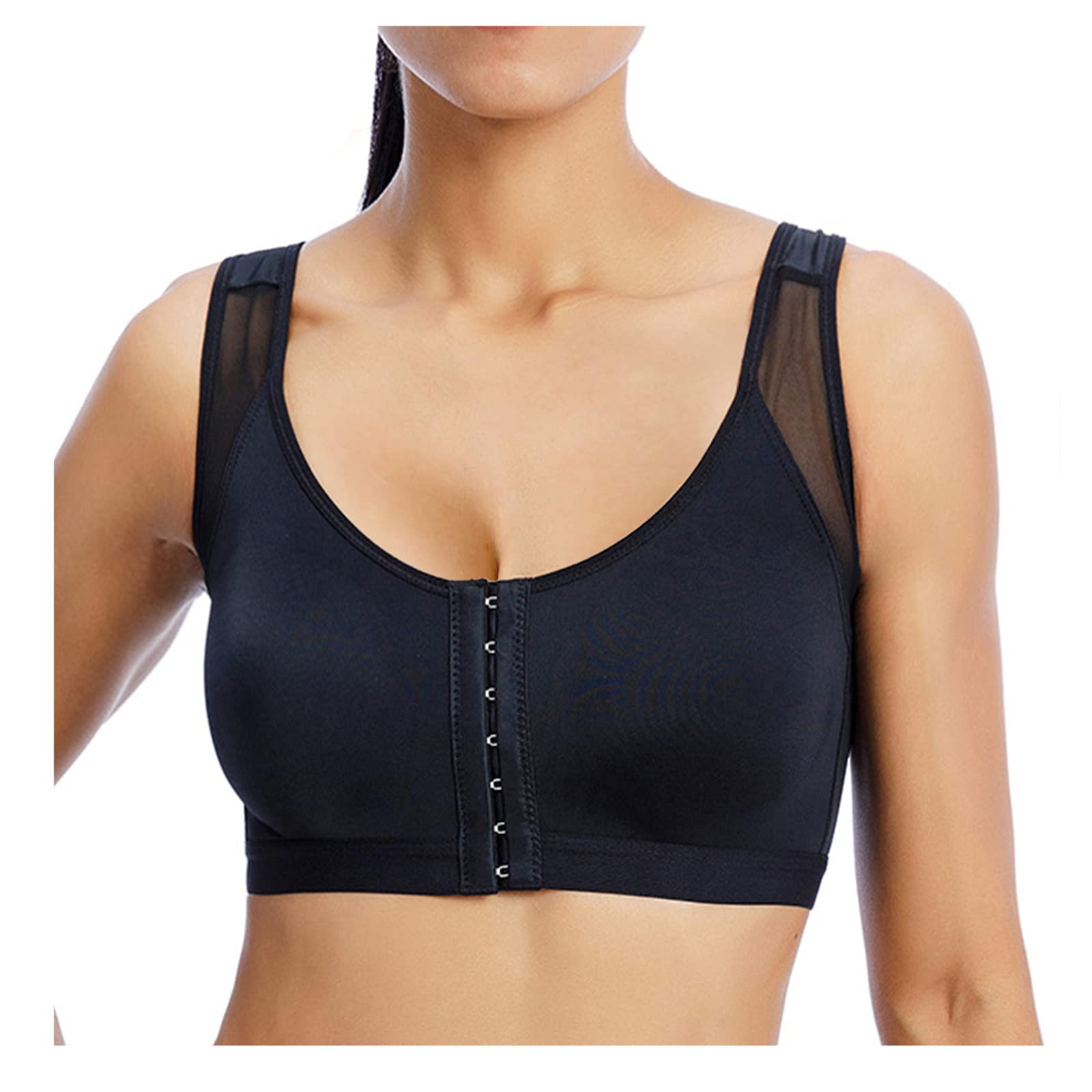 Plus Size High Impact Sports Bras for Women - Front Closure, Wirefree & Supportive for Workouts