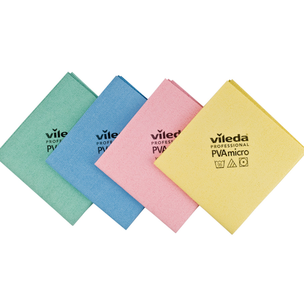 Vileda Professional PVA Microfiber Cleaning Cloth - Lint Free, Streak-Free, Super Absorbent for Kitchen, Bathroom, Windows & Car Detailing
