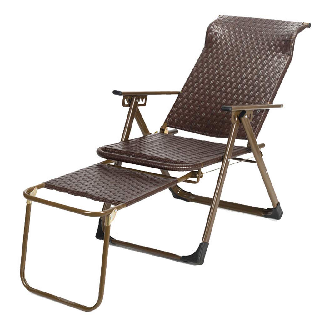 ADKINC Folding Chaise Lounge Chair - Adjustable Recliner for Outdoor, Patio, Pool & Beach - 300lbs Weight Capacity - Rattan Design - Perfect for Sunbathing, Relaxing & Backyard Lounging