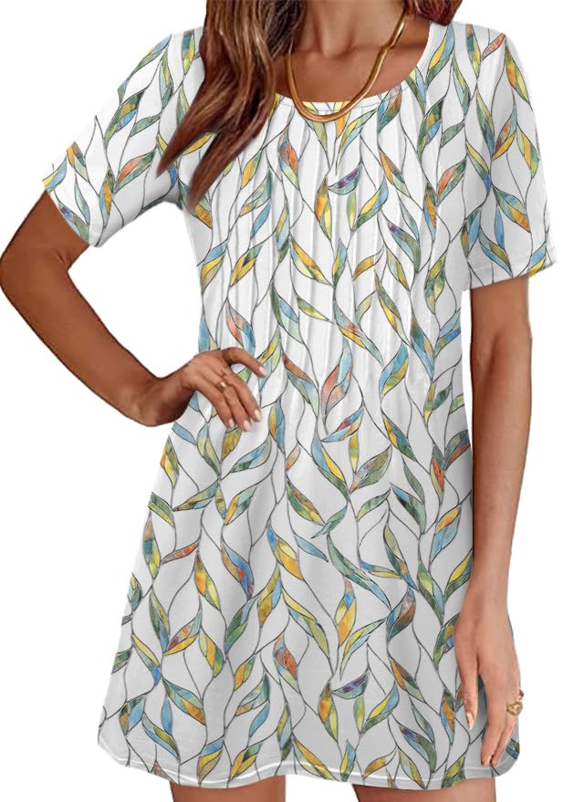 Women's Summer Dresses Casual Floral Midi Dress with Pockets - S to XXXL Sizes - Perfect for Beach Vacations, Brunch Dates & Summer Weddings