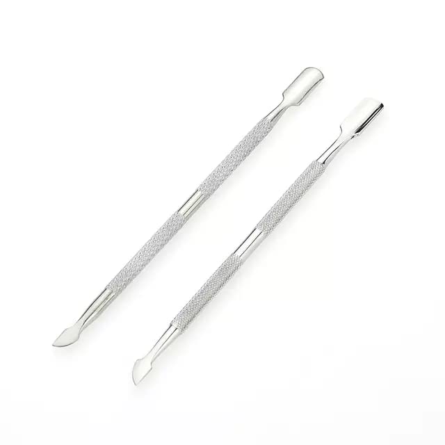 Premium Stainless Steel Cuticle Pusher & Remover - Professional Nail Tool for Dead Skin & Hangnails (2-Pack) - Perfect for Manicures, Pedicures & At-Home Nail Care