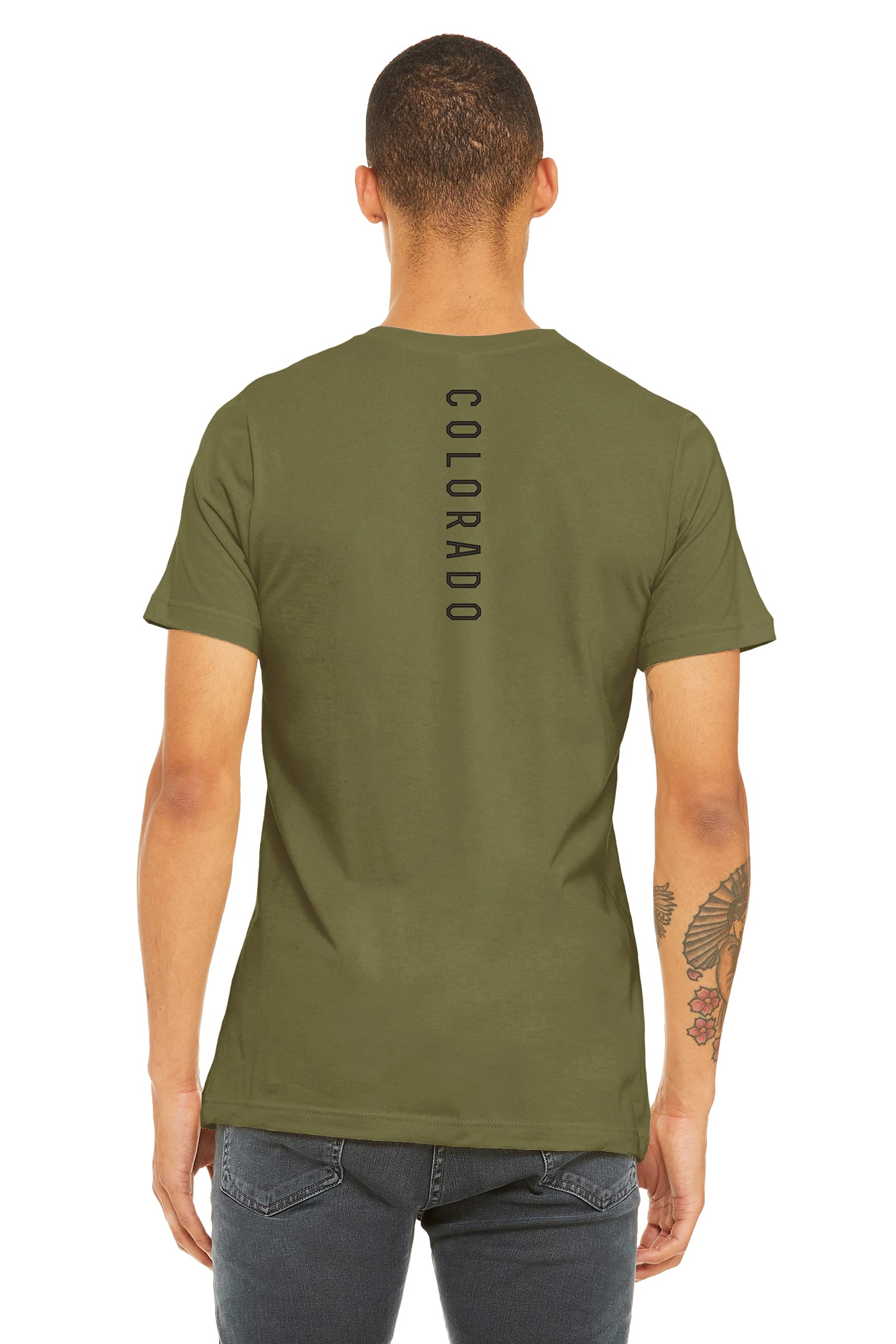 Daxton Adult Unisex T-Shirt - Colorado Script Graphic with Vertical Text on Back | Casual Streetwear for Men & Women | Perfect for Outdoor Adventures, Travel & Everyday Wear