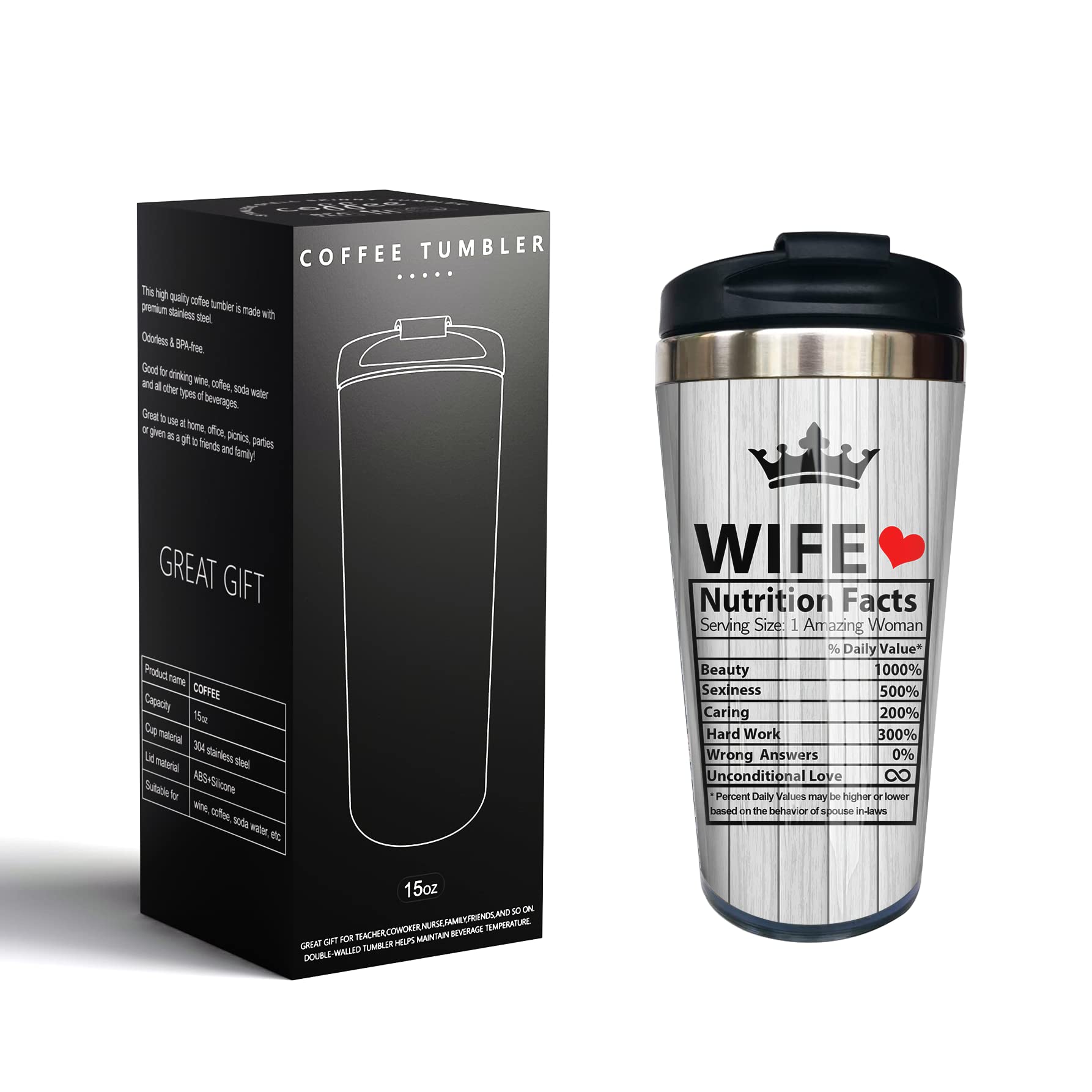 I Love You Tumbler - Romantic Gift for Wife - Anniversary & Birthday Present for Her - Perfect for Coffee & Tea Lovers