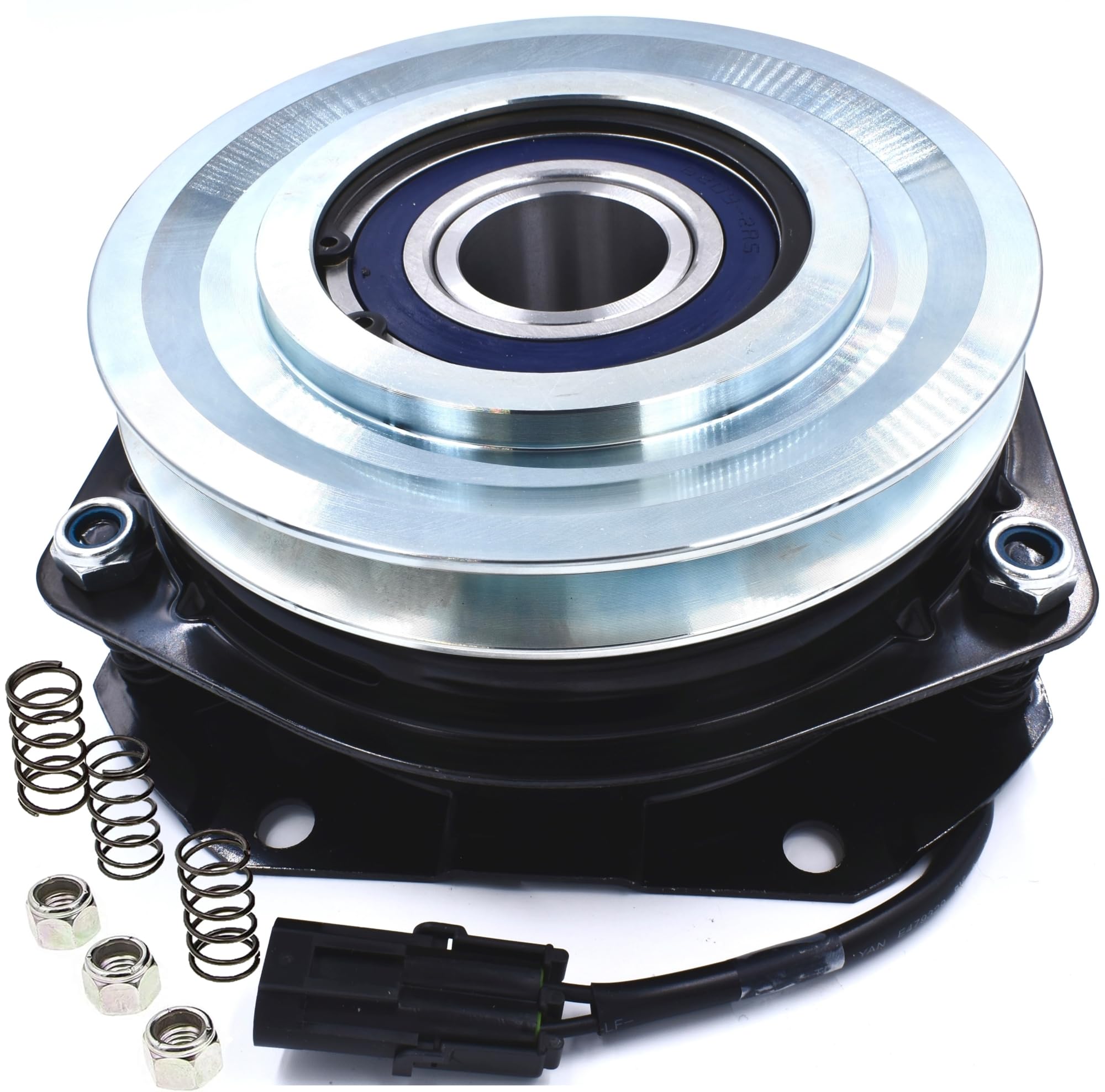 HD Switch HiTorque 300ft-lb BIG Bearing Billet Pulley Electric PTO Clutch AM104895 AM39209 AM100846 MA-GT-JD 9AL1 for John Deere 316 317 318 322 330 332 430 Tractor - Replaceable Pulley Bearing for Heavy-Duty Mowing & Landscaping
