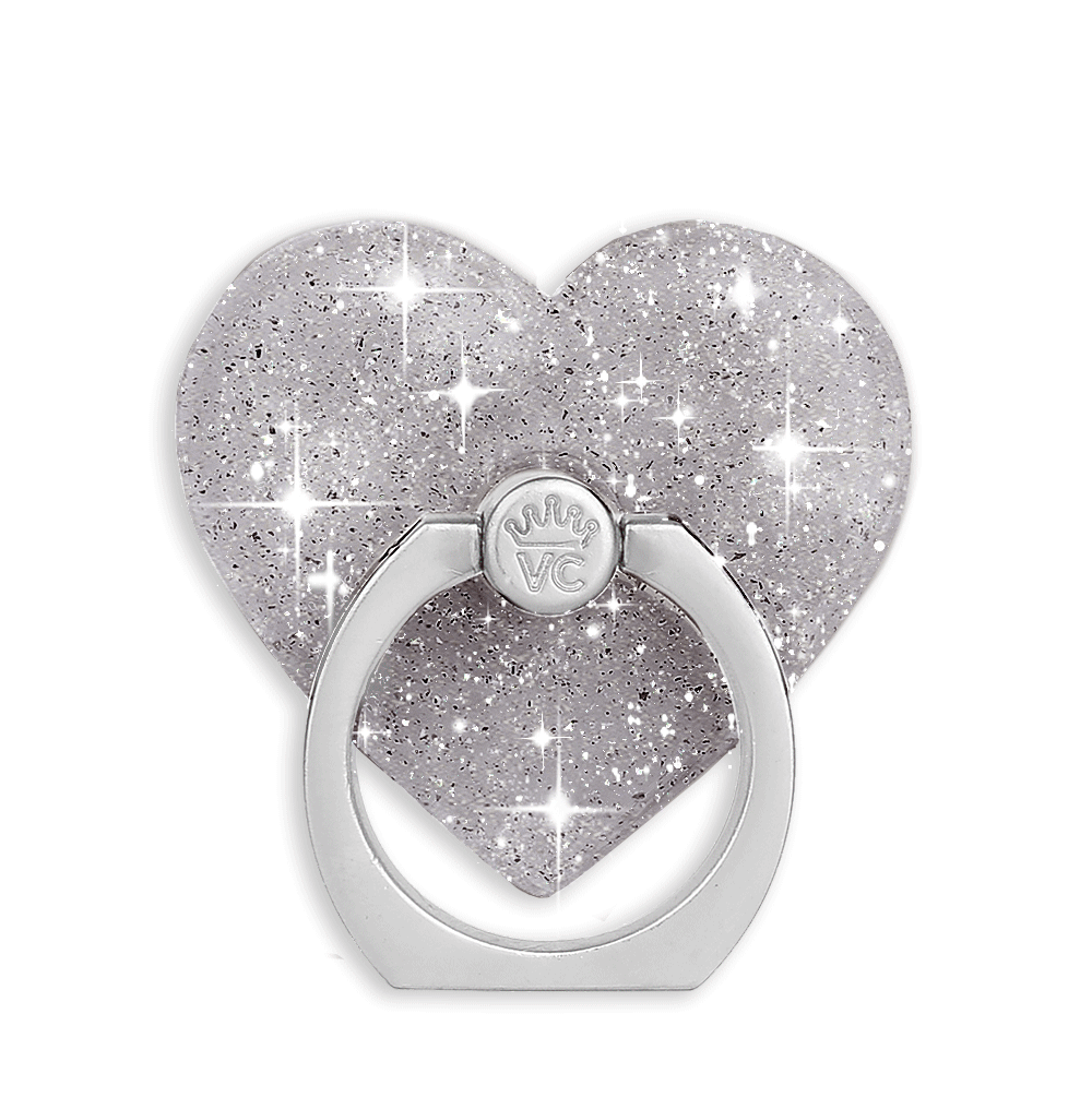 Grey Stardust Phone Ring Holder - 360° Rotating Grip Stand for iPhone, Samsung & Smartphones - Perfect for Selfies, Videos & Hands-Free Use