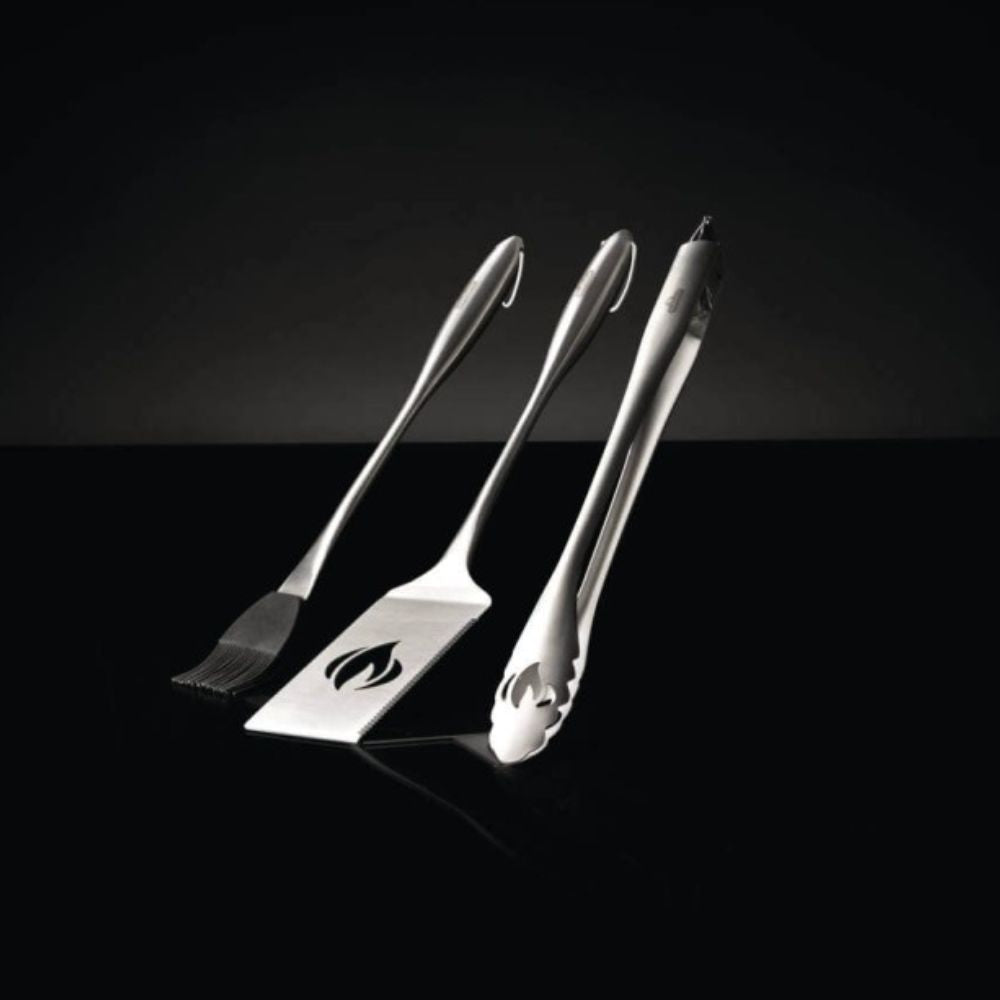 Napoleon 70034 PRO 3-Piece Stainless Steel BBQ Grill Tool Set - Spatula, Tongs & Fork for Outdoor Cooking, Grilling & Backyard Parties