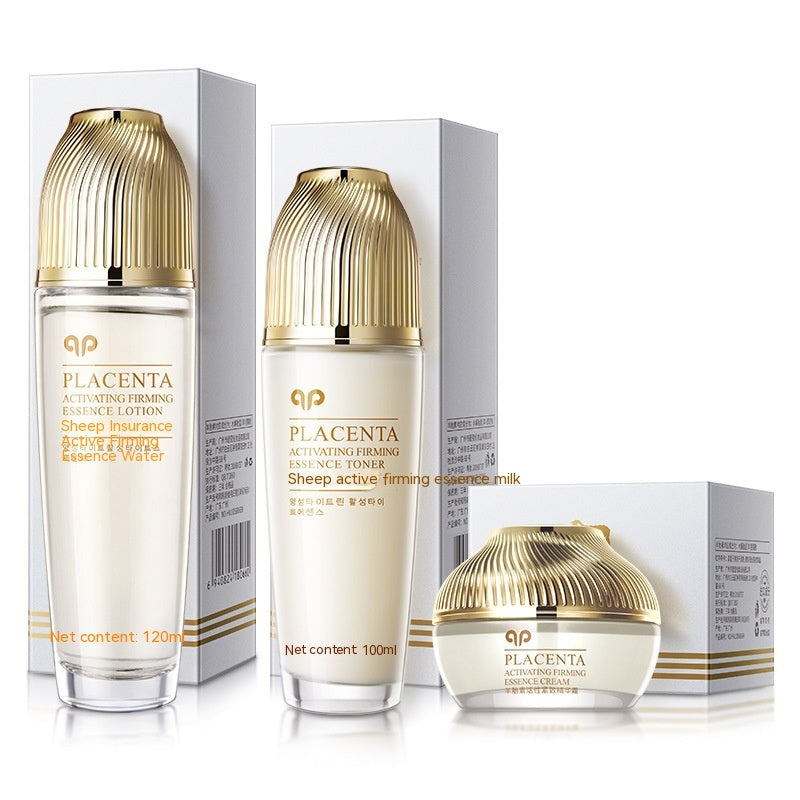Sheep Placenta Active Toner & Lotion Set - Anti-Aging Skincare for Face & Neck - Hydrating & Firming Treatment for Women - Perfect for Daily Routine & Night Care