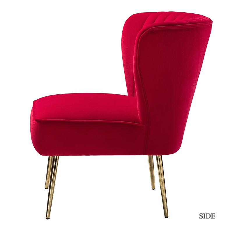 Lola Velvet Side Chair - Modern Upholstered Accent Chair for Living Room, Bedroom & Office - Soft Velvet Fabric with Sturdy Wooden Legs - Perfect for Dining, Lounge & Home Decor