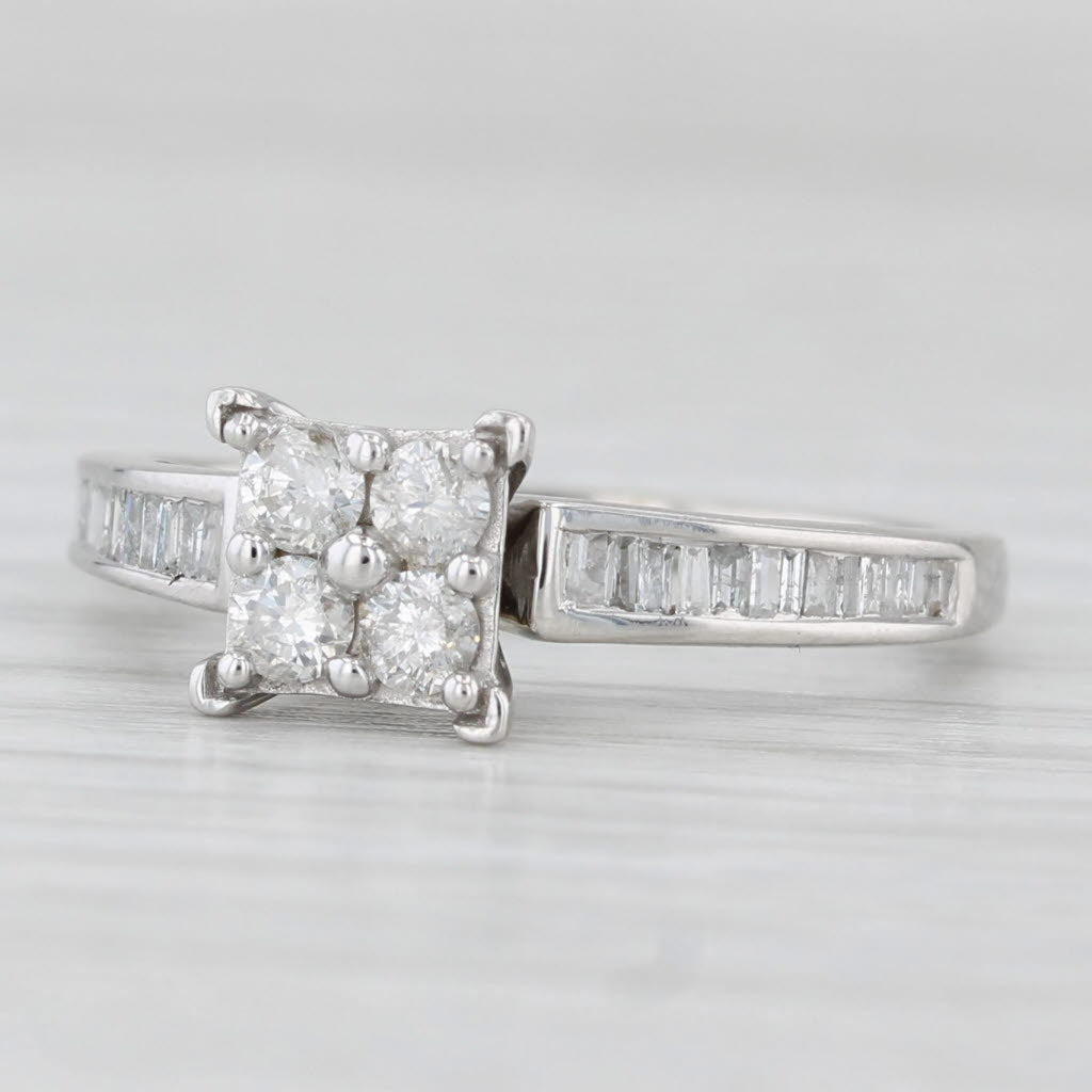 0.50ctw Diamond Cluster Engagement Ring 10k White Gold Size 7 - Perfect for Proposals, Anniversaries & Wedding Bands | Elegant Jewelry Gift for Her