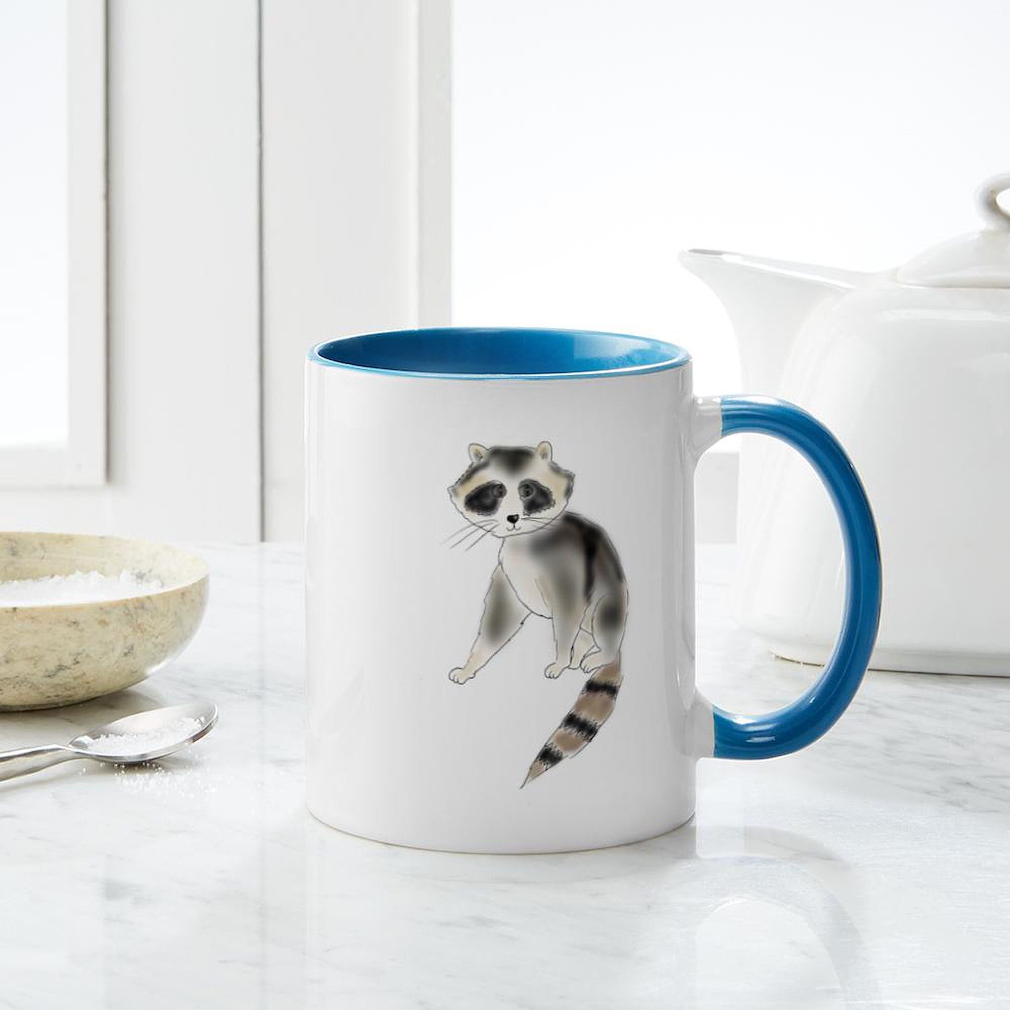 11 oz (325 ml) Ceramic Coffee Mug with Raccoon Design - Perfect for Home, Office & Gifts | CafePress
