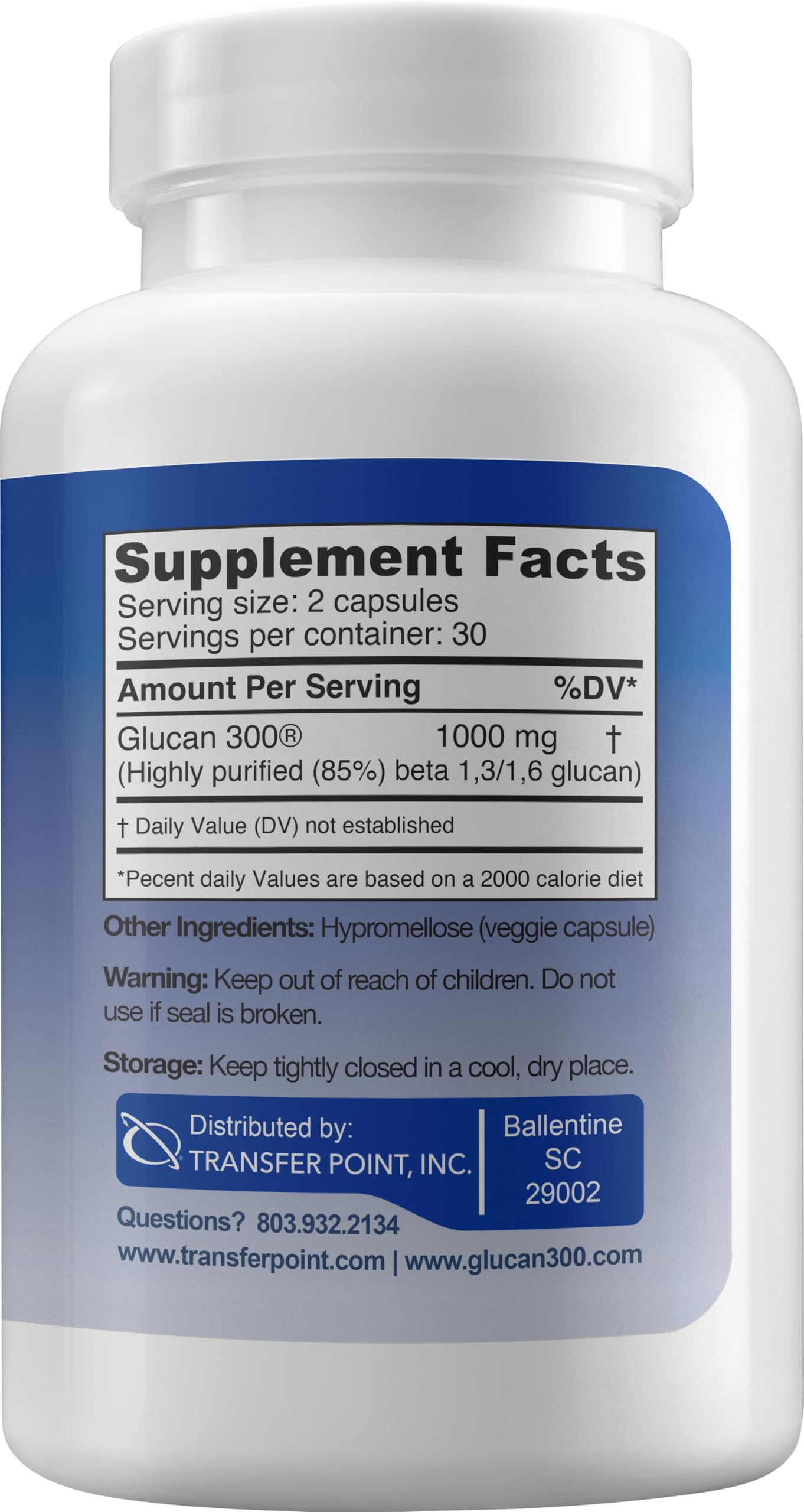 Immune Support Supplement with 500mg Highly Purified Beta Glucan per Capsule - 60 Capsules (1 Pack) | Natural Immune Booster for Adults & Kids | Daily Wellness Support for Cold & Flu Season