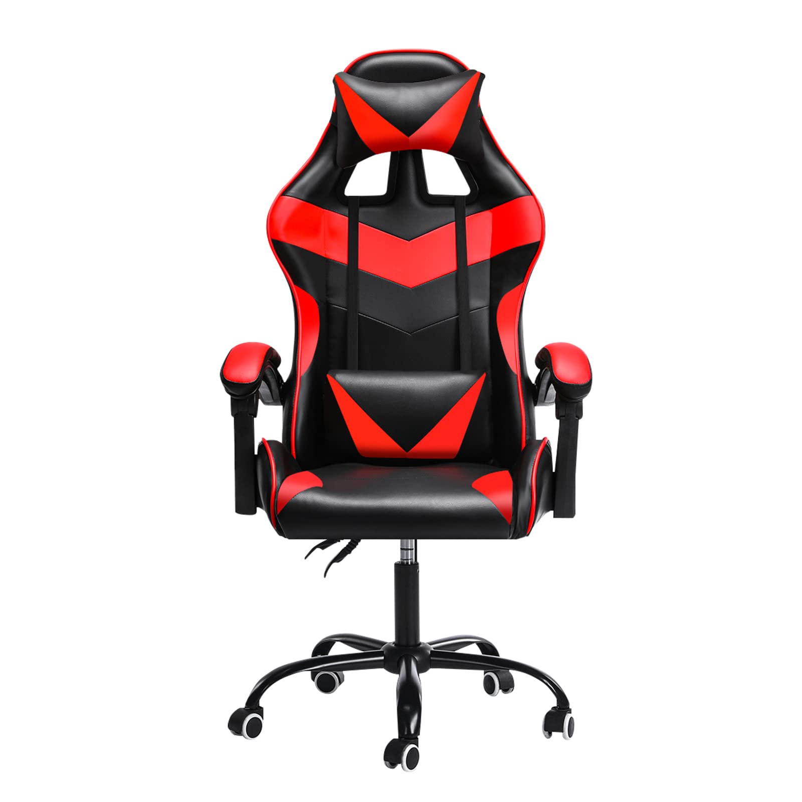 TBQATNTS Racing Style Gaming Chair - High Back Ergonomic Office Chair with Lumbar Support, Adjustable Height & Swivel for Teens & Adults - Perfect for PC Gaming, Home Office & Computer Workstations (Red)