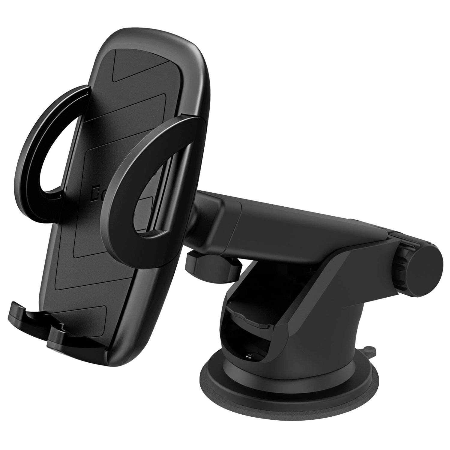 Adjustable Car Phone Holder for iPhone, Samsung, Pixel - Dashboard & Windshield Mount for Safe Driving