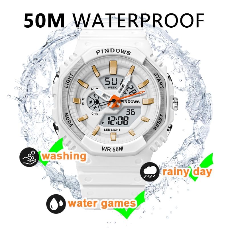 Findtime Women's Digital Sports Watch - Waterproof LED Backlight with Alarm & Stopwatch - Perfect for Running, Swimming, Gym & Everyday Fashion Wear
