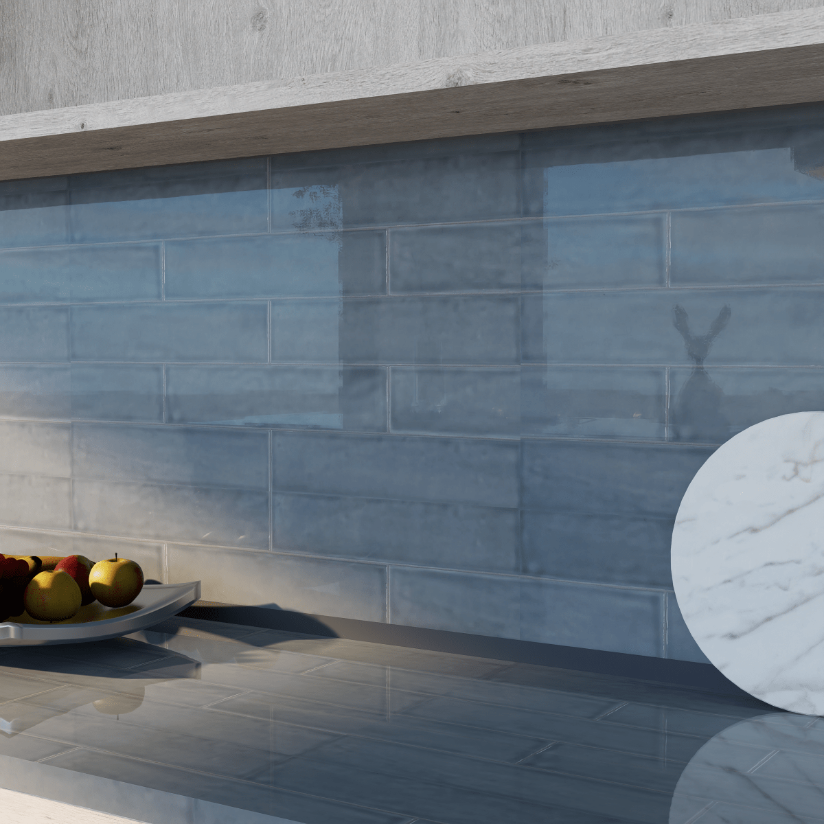 3 x 12 Inch Teramoda Sterling Glossy Pressed Glazed Ceramic Tile - Premium Wall & Floor Tiles for Kitchen Backsplash, Bathroom, and Shower Renovation