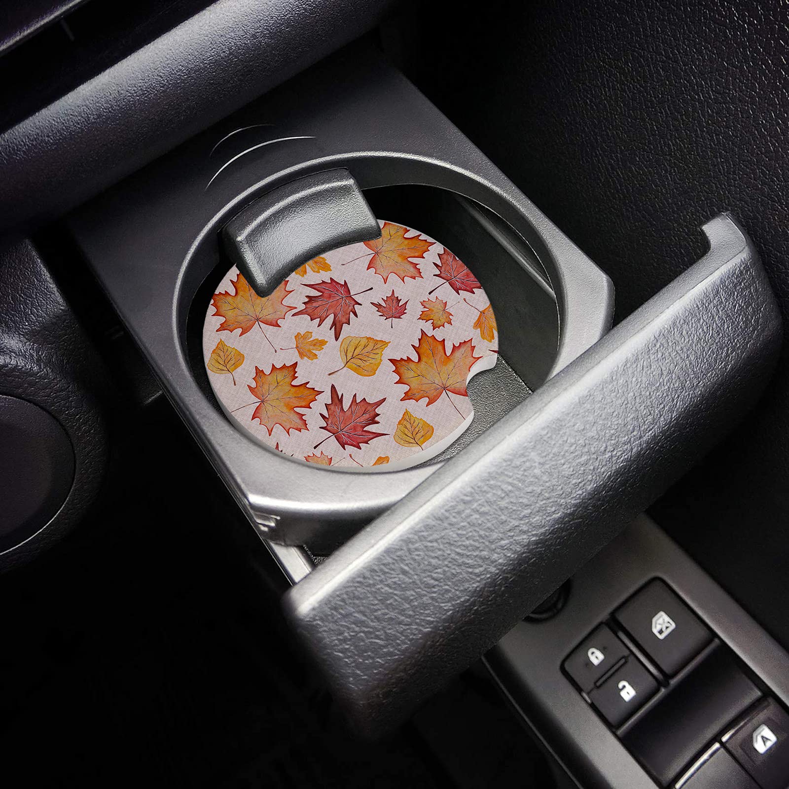 Vintage Maple Leaf Car Coasters - 2.56