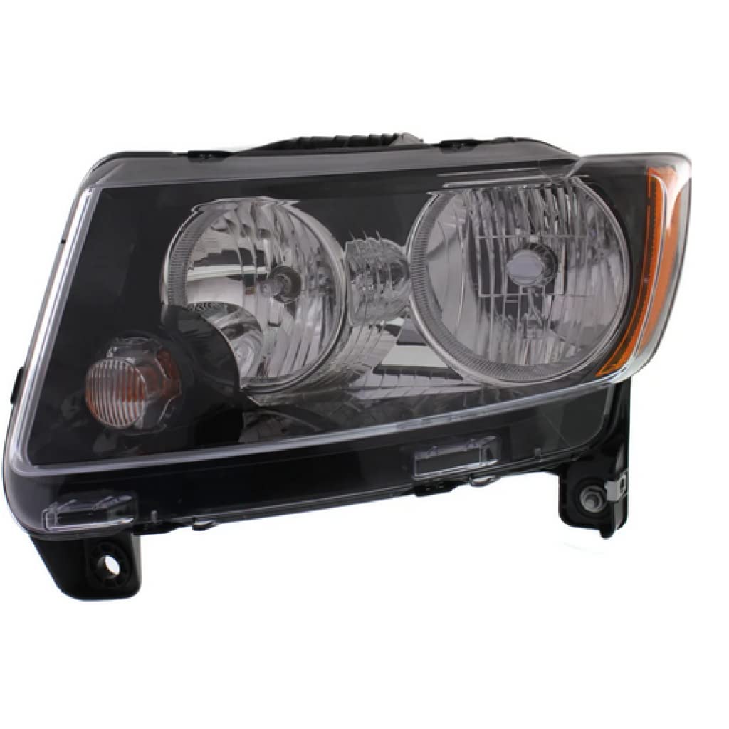 2013-2017 Jeep Compass Headlight Assembly - Driver Side with Bulbs, Black Housing, DOT Certified (Part# CH2502246) | CarLights360 | Perfect for Night Driving & Off-Road Adventures