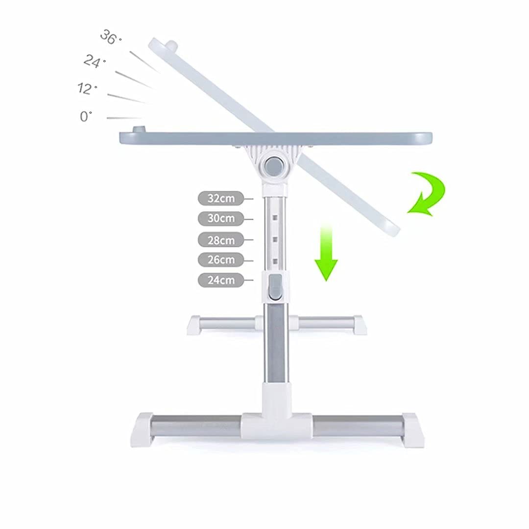 Adjustable Laptop Stand with USB Cooling Fans - Foldable Bed Desk for Home Office, Study & Work - Portable Lap Standing Table with Ergonomic Design - Perfect for Remote Work, Online Classes & Bedroom Use