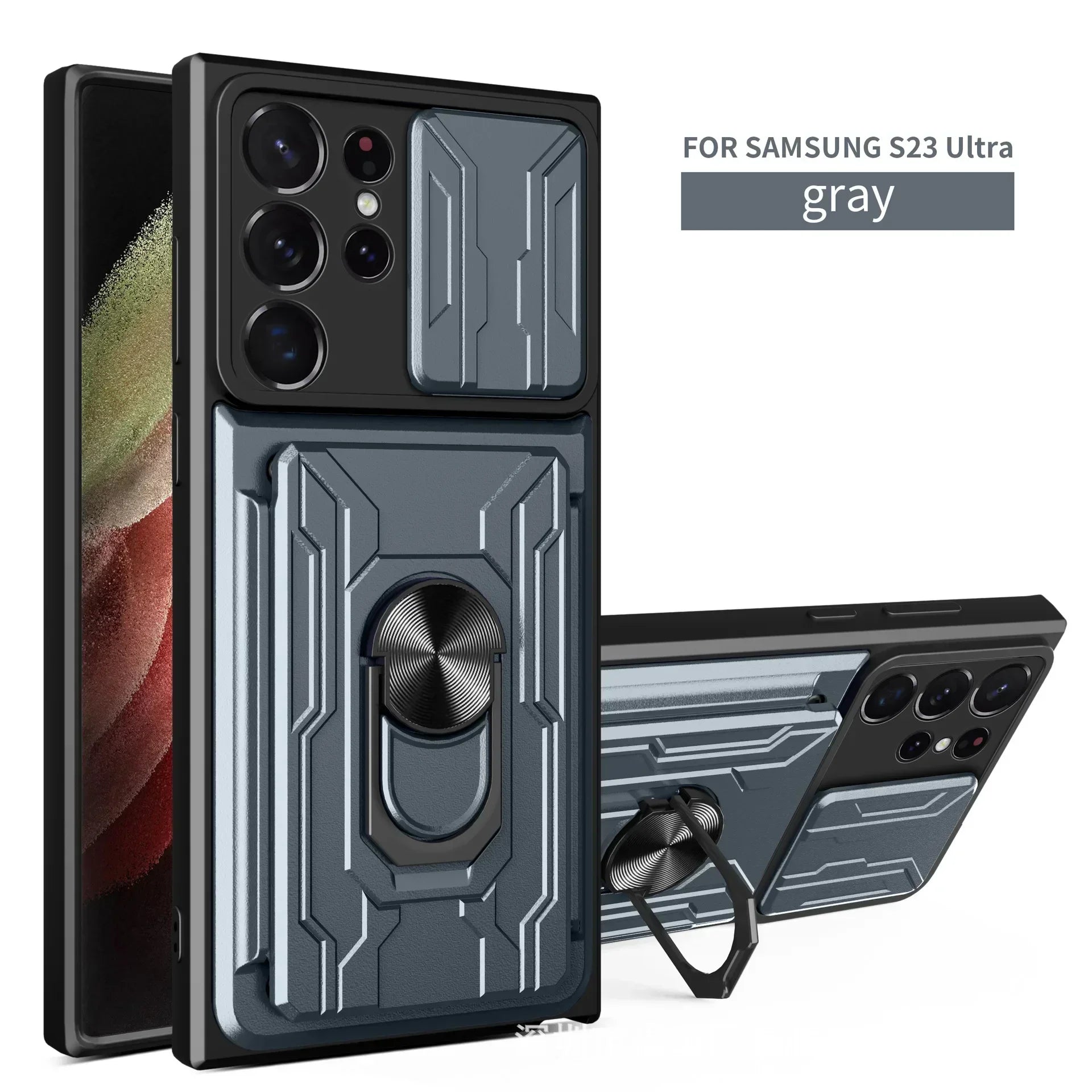 Samsung Galaxy S25 Ultra Phone Case with Ring Stand & Camera Protection - Military-Grade Shockproof Cover for Everyday Use, Travel, and Outdoor Activities