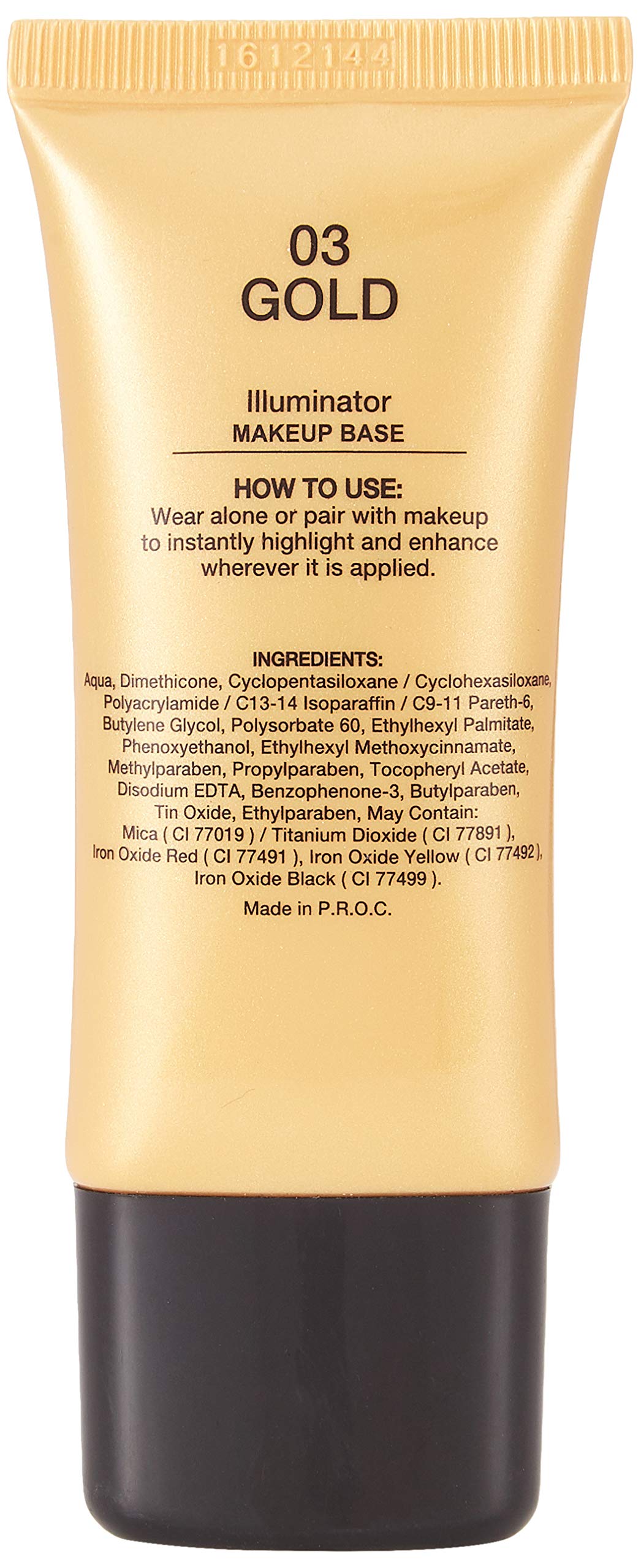Miss Claire Illuminator Makeup Base 03 Gold - 30ml Liquid Highlighter for Glowing Skin | Perfect for Contouring, Highlighting & Everyday Makeup Looks