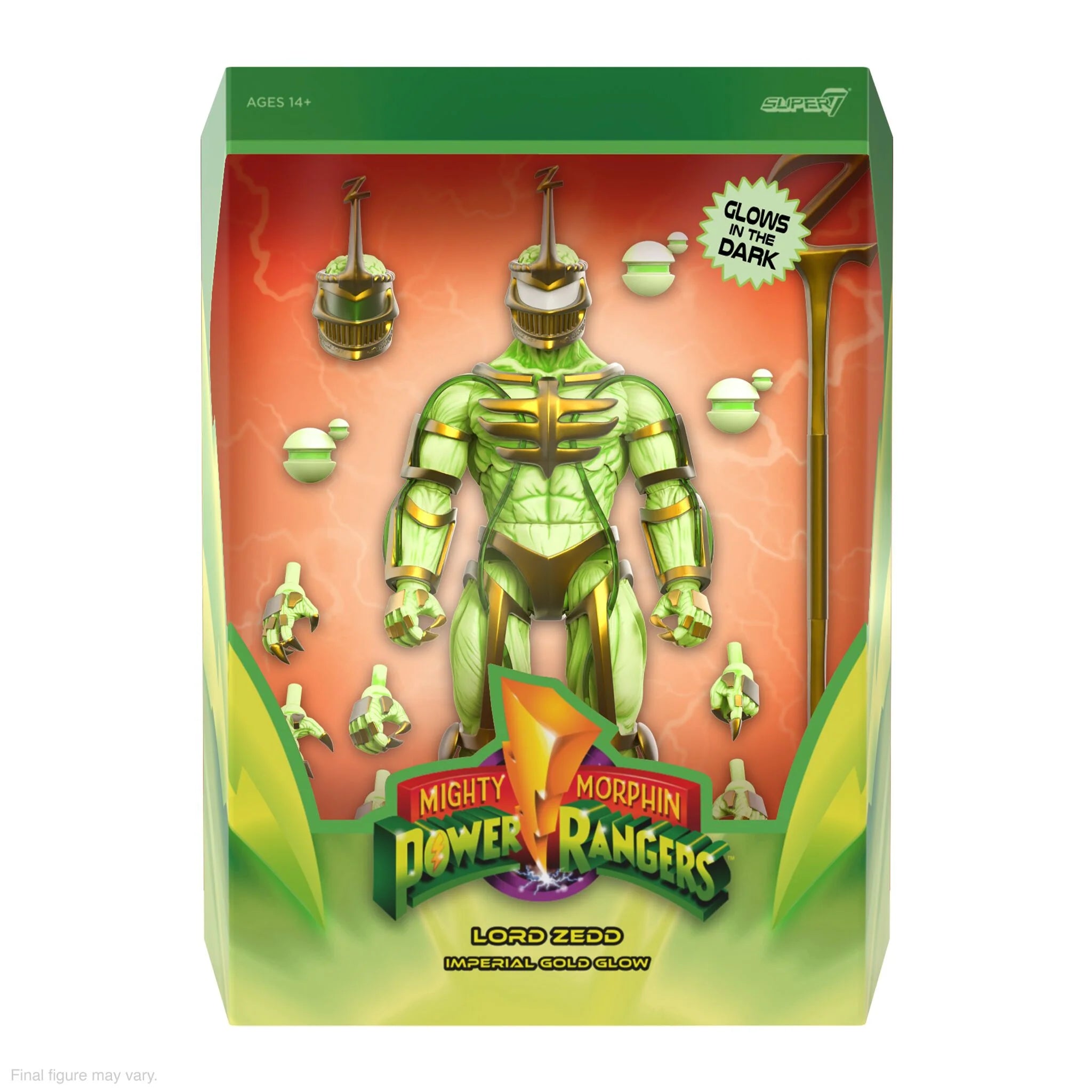 Mighty Morphin Power Rangers ULTIMATES! Lord Zedd (Imperial Gold Glow) Action Figure - Collectible Toy for Fans & Display - Perfect for Home Decor, Office Display, and Gift Giving