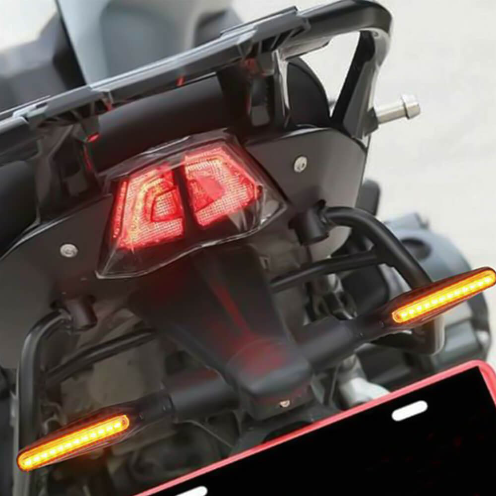 12V Motorcycle LED Turn Signals - Amber Front & Rear Blinker Lights - Waterproof Indicator Lights Replacement (2pc/4pc Set) - Perfect for Harley, Honda, Yamaha & Other Cruiser Bikes