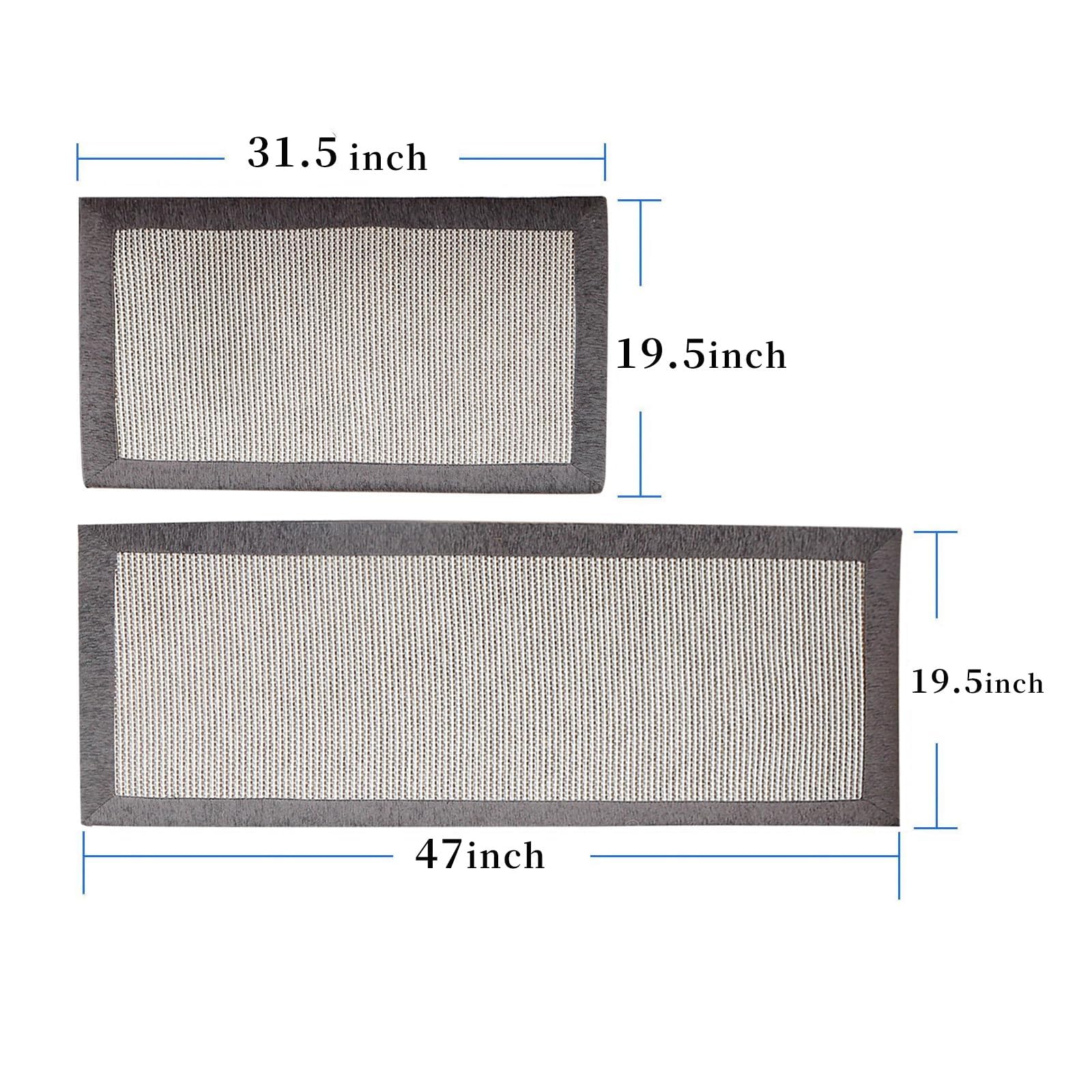 Non-Slip Washable Kitchen Rugs Set of 2 - Absorbent Farmhouse Style Floor Mats for Sink Area (19.5