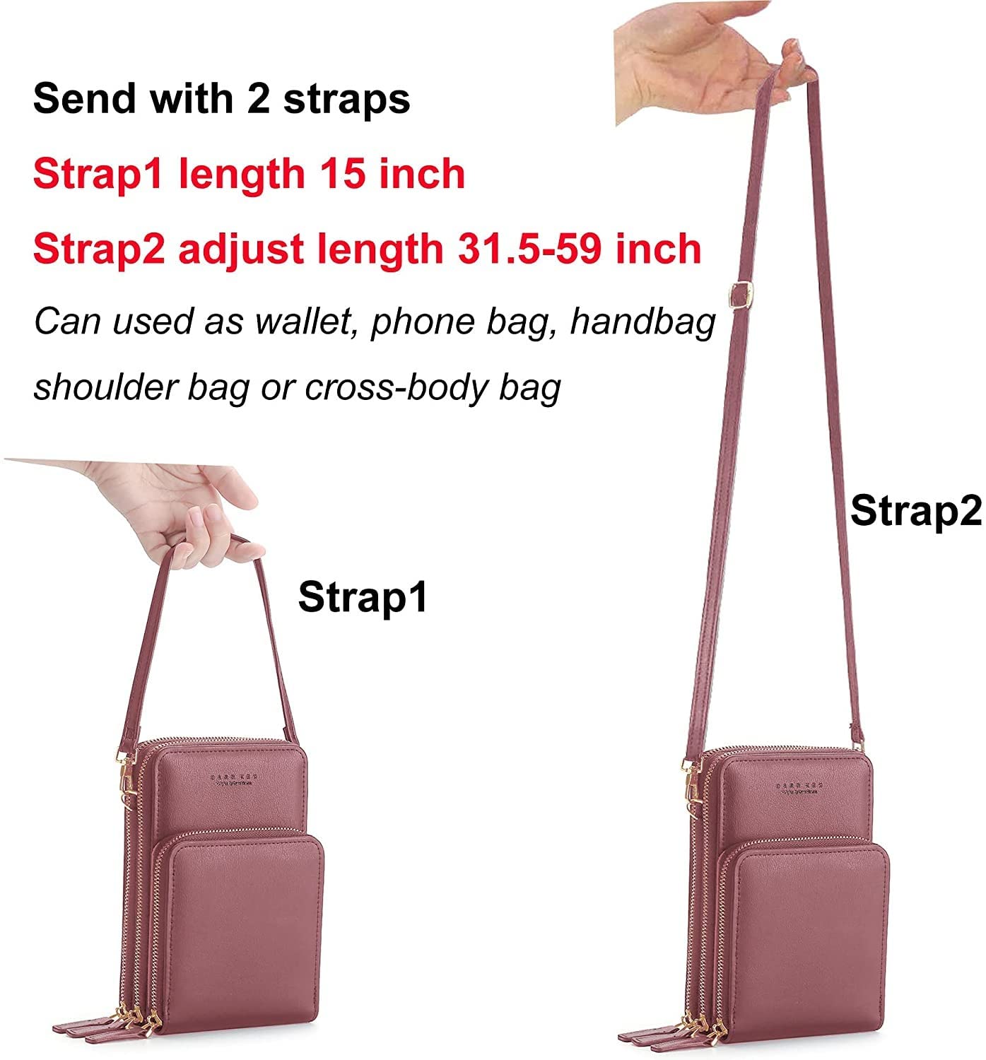 Women's Small PU Leather Crossbody Phone Bag - Stylish Cellphone Purse Wallet for Everyday Use, Travel & Shopping