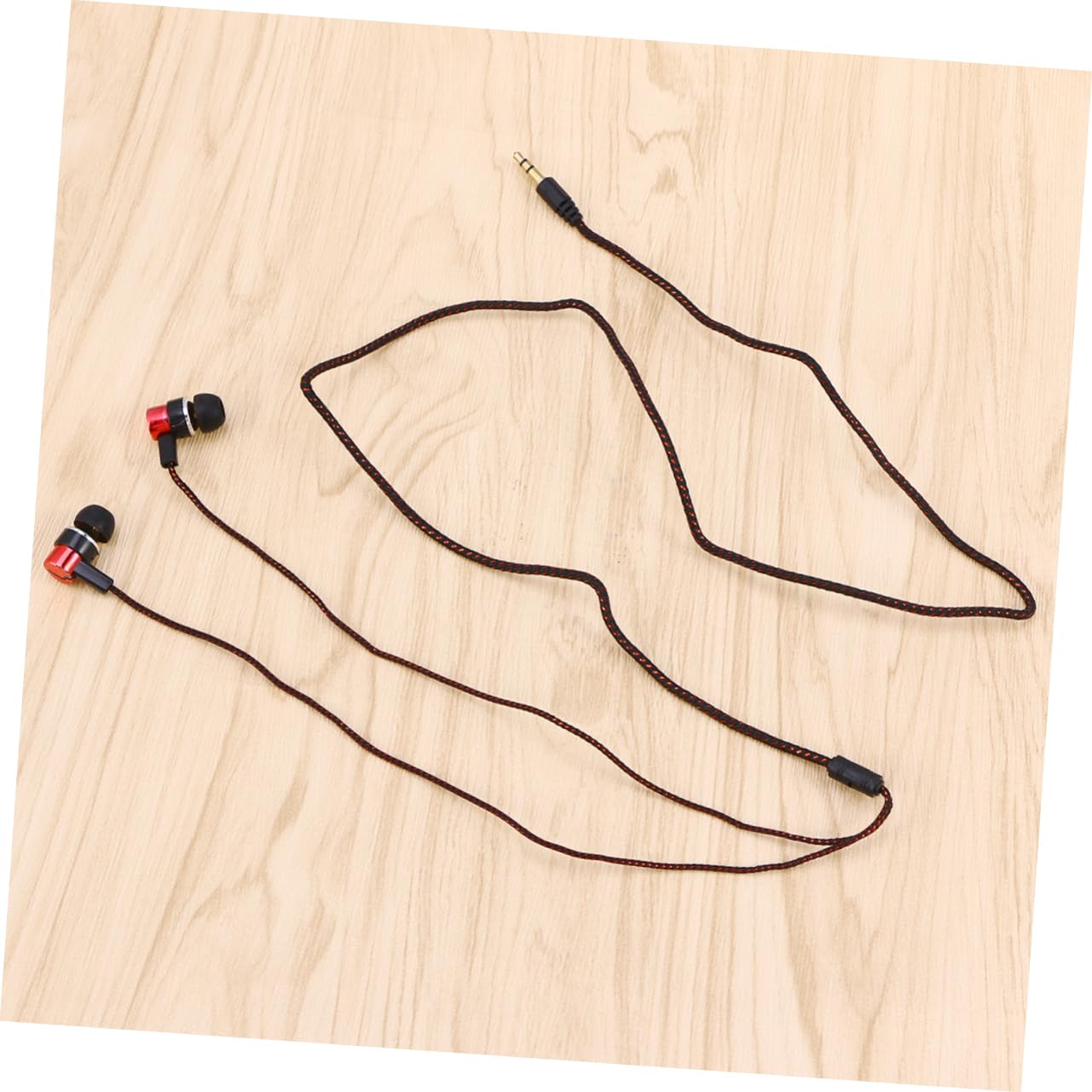 Premium Stereo Bass In-Ear Earphones with Braided Cord - 3.5mm Audio Plug (Red) - Perfect for Music Lovers, Gaming & Workout Sessions