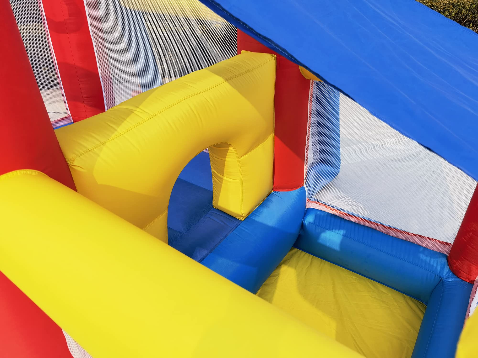 Baralir Inflatable Bounce House with Slide & Ball Pit - Kids Playhouse for Ages 3-6 | Indoor/Outdoor Toddler Jumper with Sun Cover & Water Pool | Perfect for Birthday Parties, Backyard Fun & Summer Water Play (Air Blower Included)