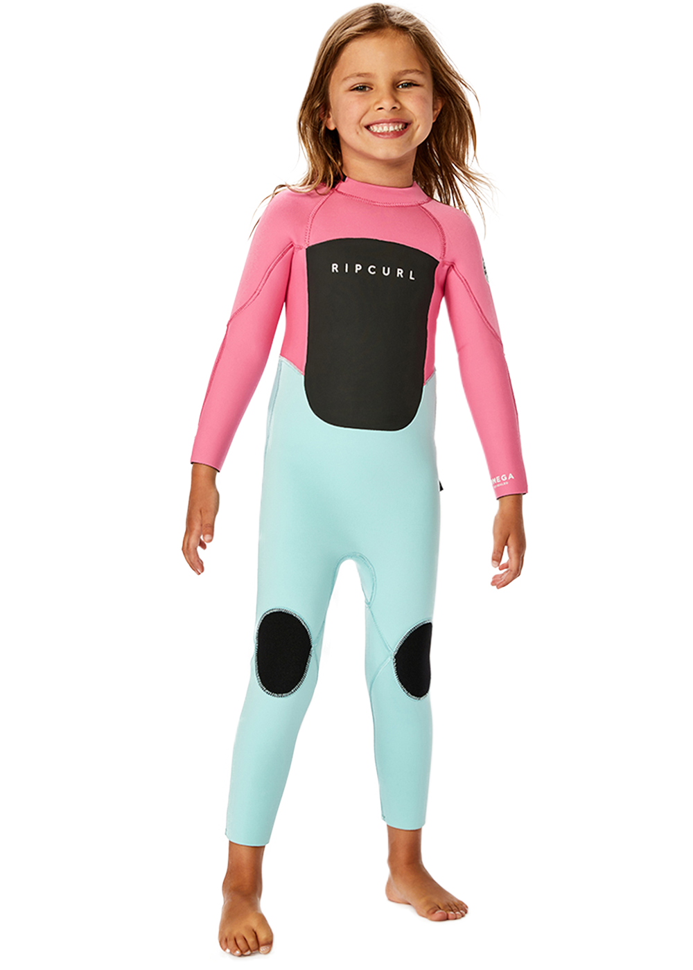 Rip Curl Groms Omega 3/2mm Back Zip Steamer Wetsuit for Kids - Youth Full Body Neoprene Surfing Suit for Cold Water Swimming, Diving & Water Sports