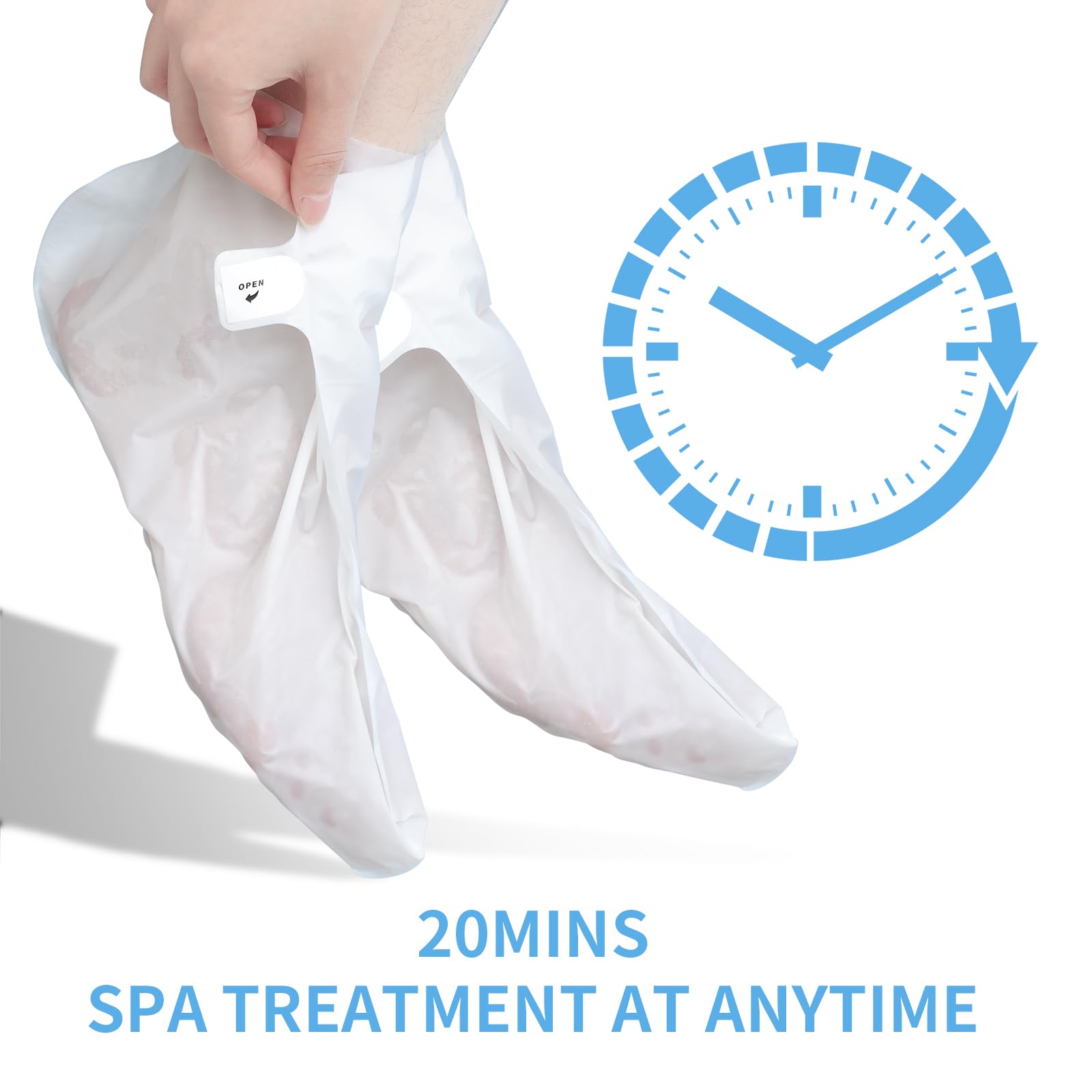 ROUSE Moisturizing Foot Mask Socks - 6 Pack Hydrating Spa Treatment for Dry & Cracked Feet - Nicotinamide, Shea Butter & Goat Milk - Softening Care for Women & Men - Perfect for Home Pedicure & Relaxation