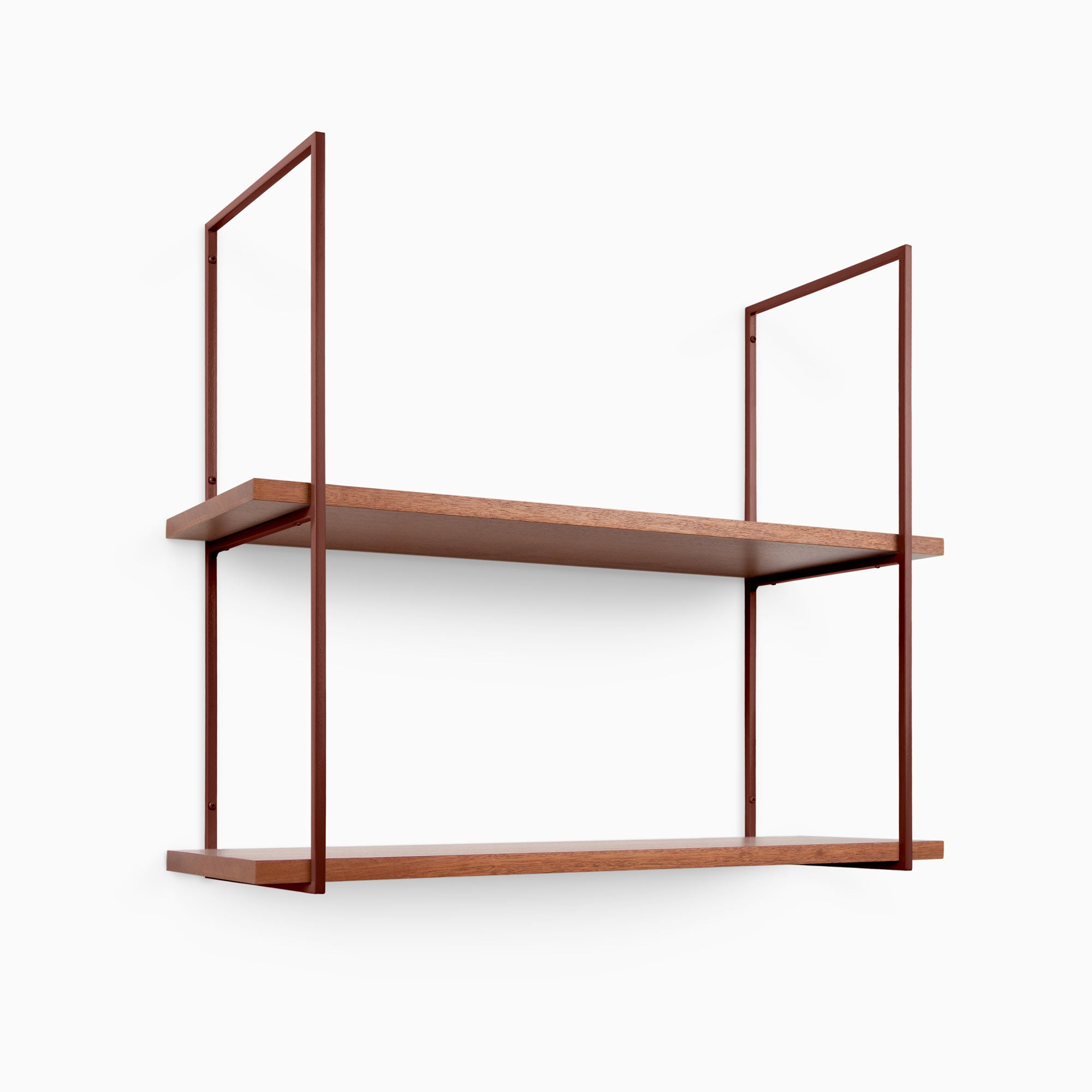 Lloyd Mahogany 2 Tiered Shelf - Rustic Wooden Display Shelf for Home Decor, Books & Plants | Perfect for Living Room, Bedroom or Office Organization