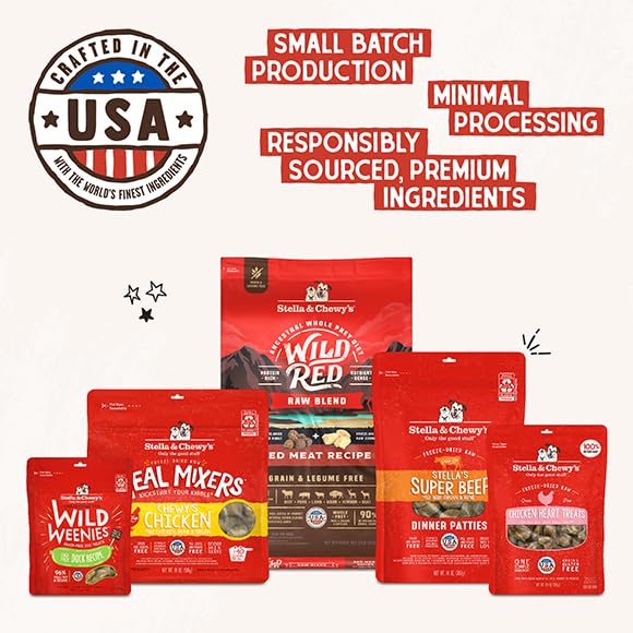 Stella & Chewy's Freeze-Dried Raw Chicken Dog Food Topper - 95% Cage-Free Chicken with Organs & Bone - Grain-Free Meal Mixer for Picky Eaters - 3.5oz - Perfect for Kibble Topping, Raw Diet Transition & Digestive Health