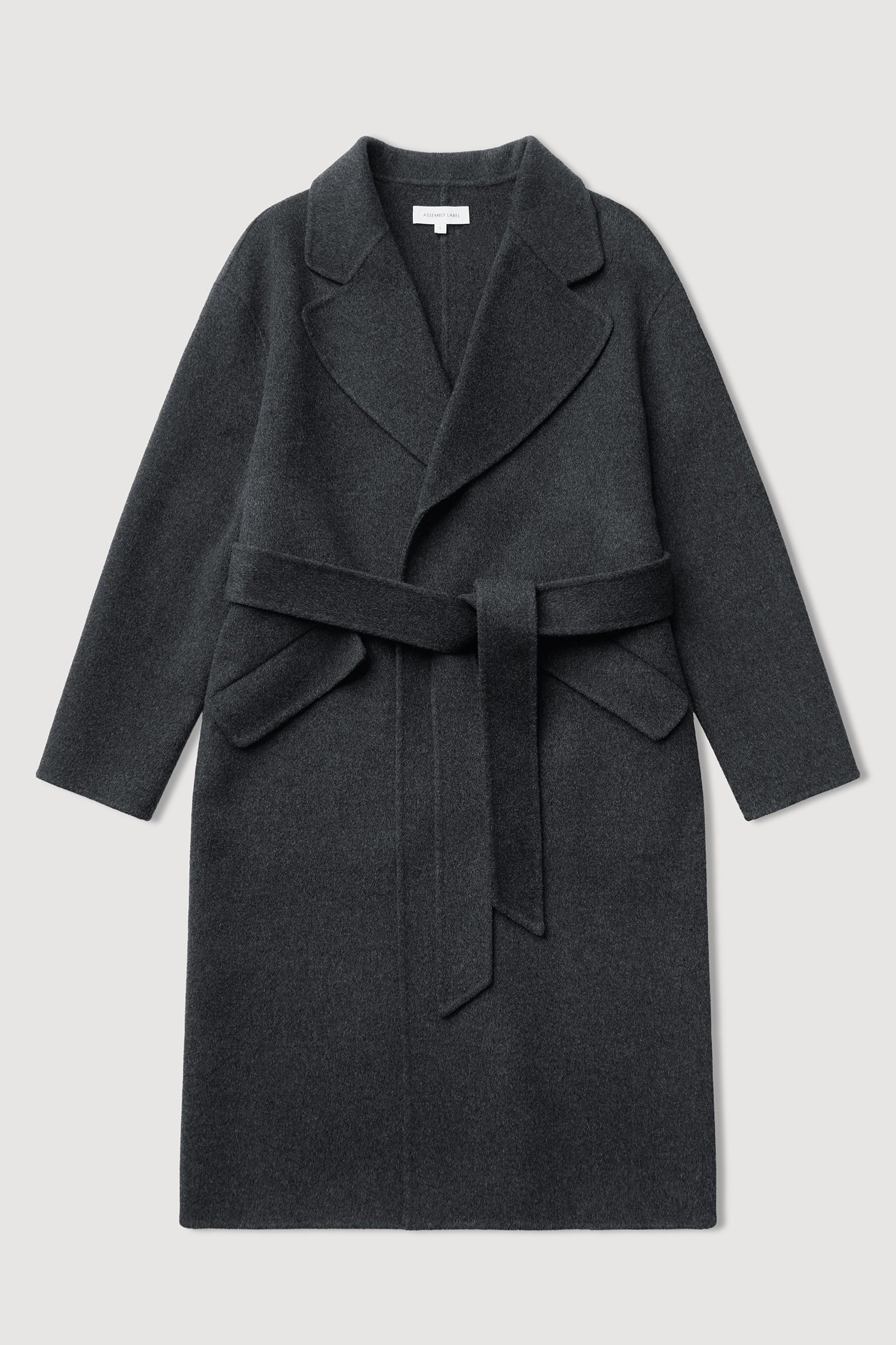 Sadie Single Breasted Wool Coat for Women - Charcoal Marle Winter Trench Coat - Warm & Stylish Outerwear for Office, Dating & Formal Occasions