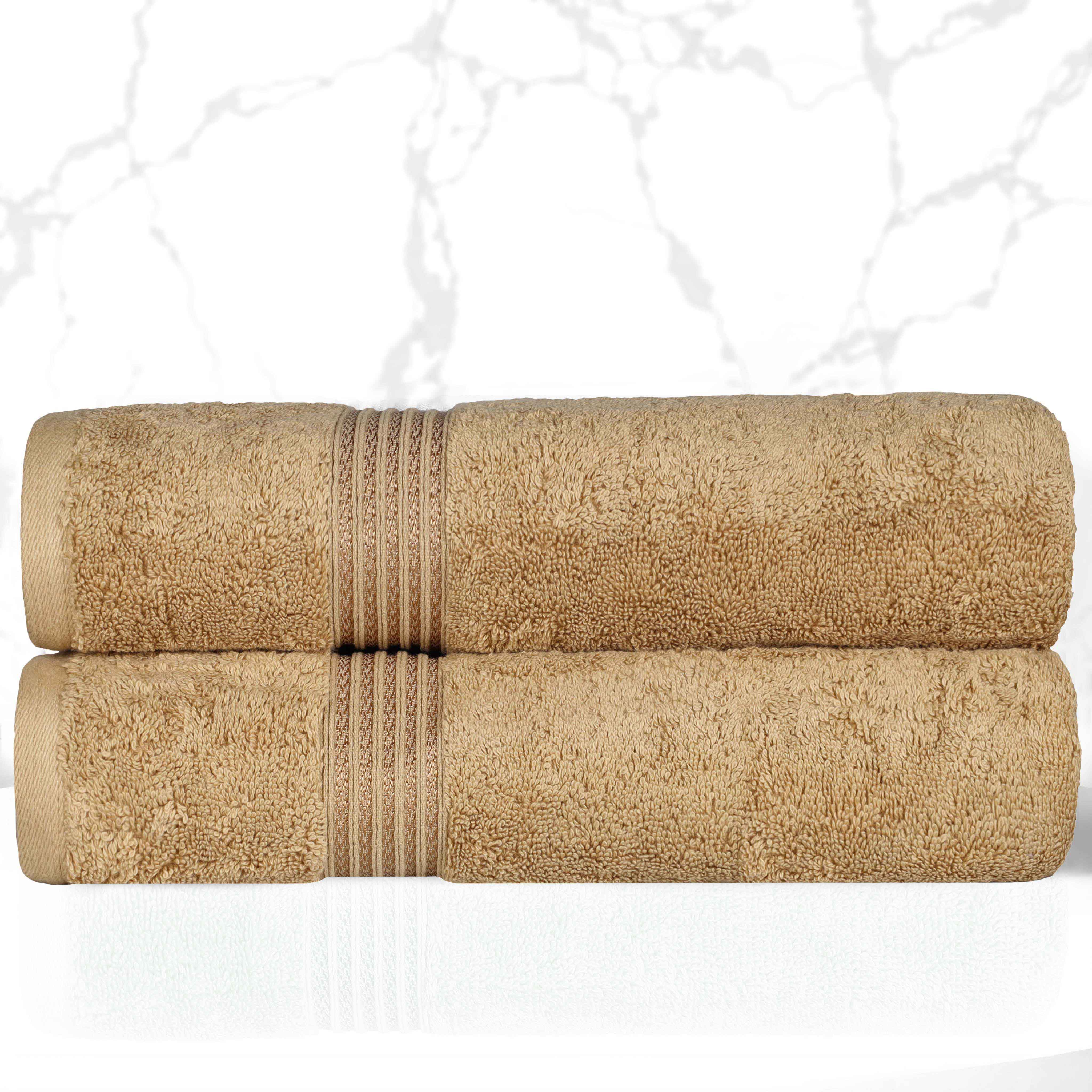 Premium Egyptian Cotton Bath Towels Set of 2 - Ultra Soft & Highly Absorbent - Luxury Bath & Spa, Beach, Gym Essentials for Home & Travel