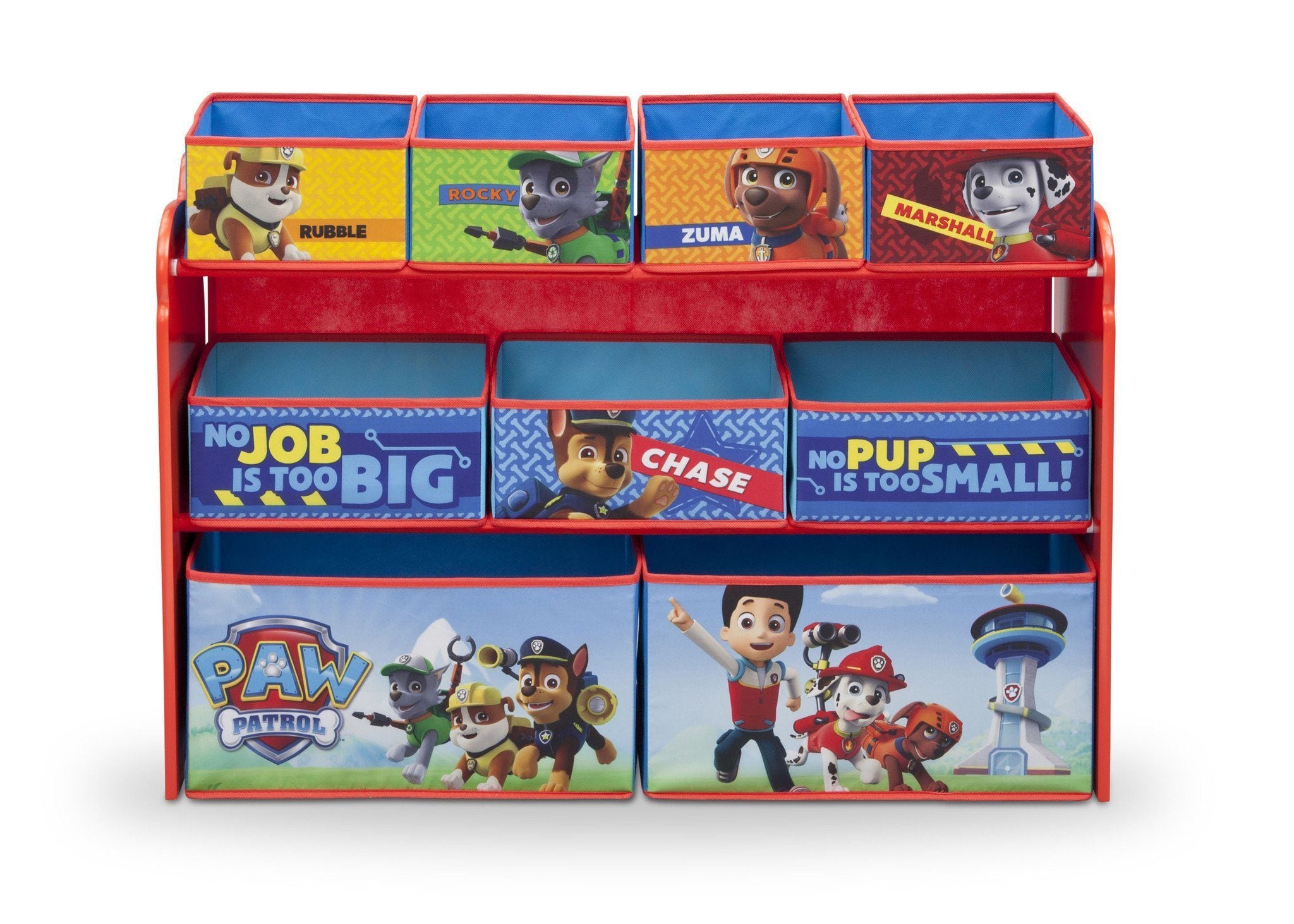 PAW Patrol Deluxe Multi Bin Toy Organizer - Kids' Room Storage Solution for Toys, Books & Games - Perfect for Playrooms, Bedrooms & Daycares