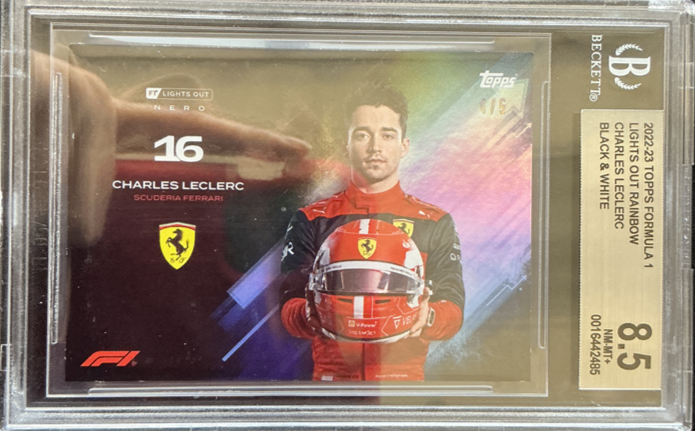 2022 Topps Lights Out F1 Charles Leclerc Rainbow Trading Card BGS 8.5/5 - Perfect for F1 Collectors, Racing Fans & Sports Memorabilia Enthusiasts