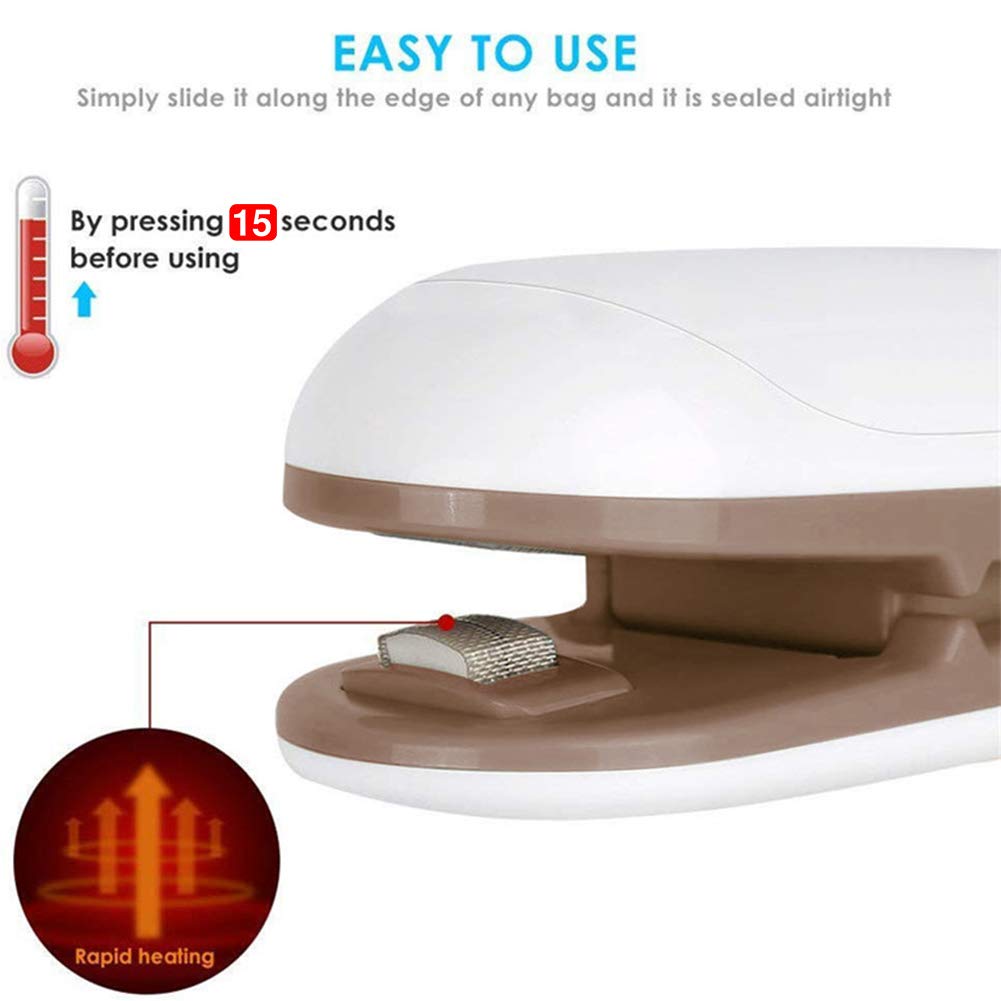 Portable Heat Vacuum Mini Bag Sealer and Cutter for Plastic Bags - Compact Food Storage Solution for Kitchen, Travel & Camping
