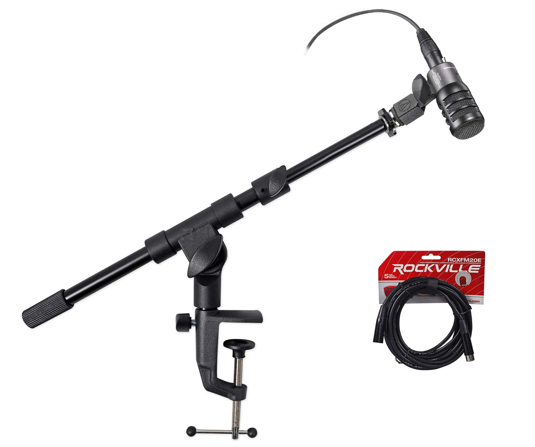 Audio-Technica ATM230 Dynamic Instrument Microphone for Drums - Includes Stand, Mount & Cable - Perfect for Live Performances, Studio Recording & Drum Kits