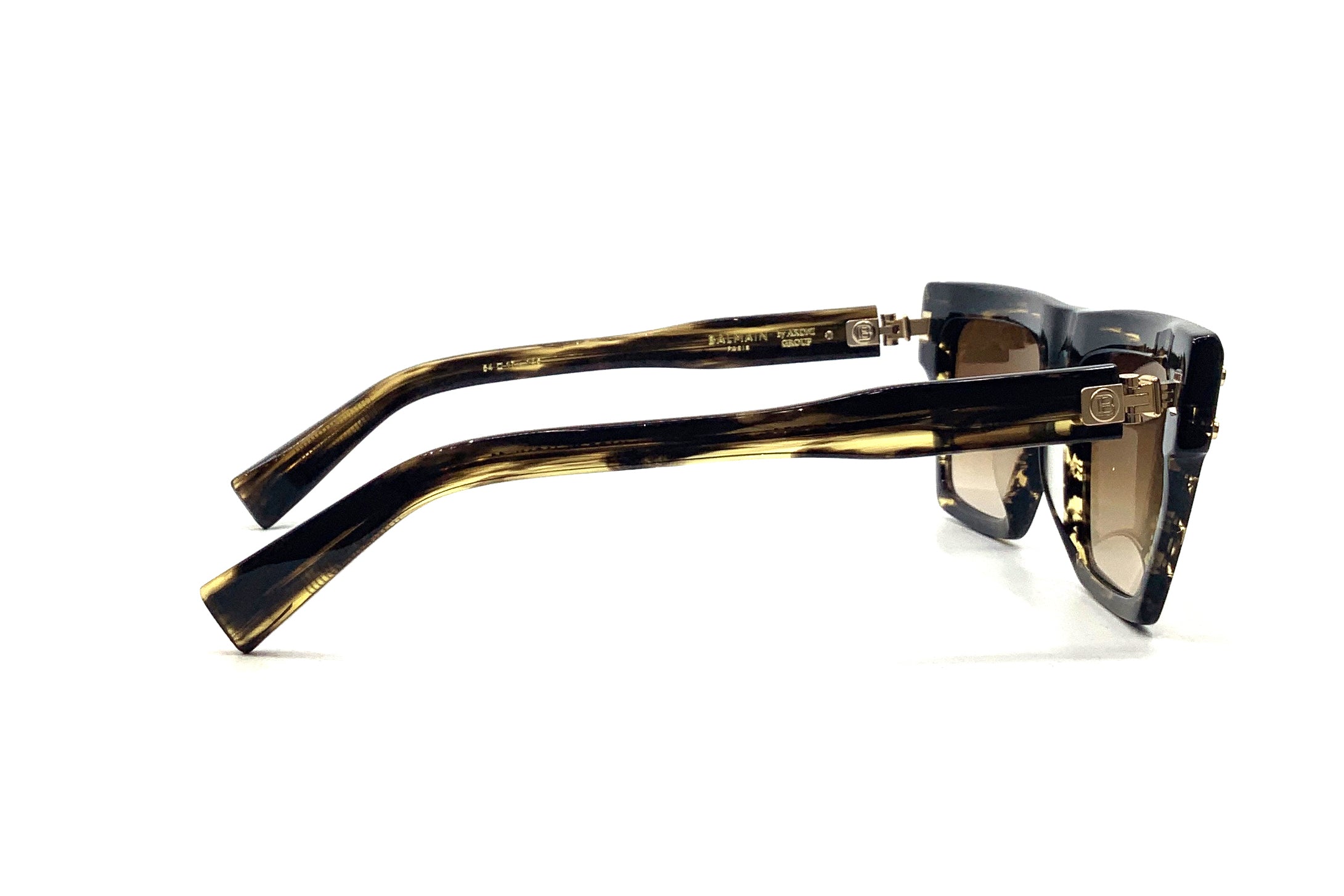 Balmain B V Sunglasses Brown Gold - Luxury Designer Shades for Men & Women - Perfect for Outdoor Activities, Travel, and Fashion Statements
