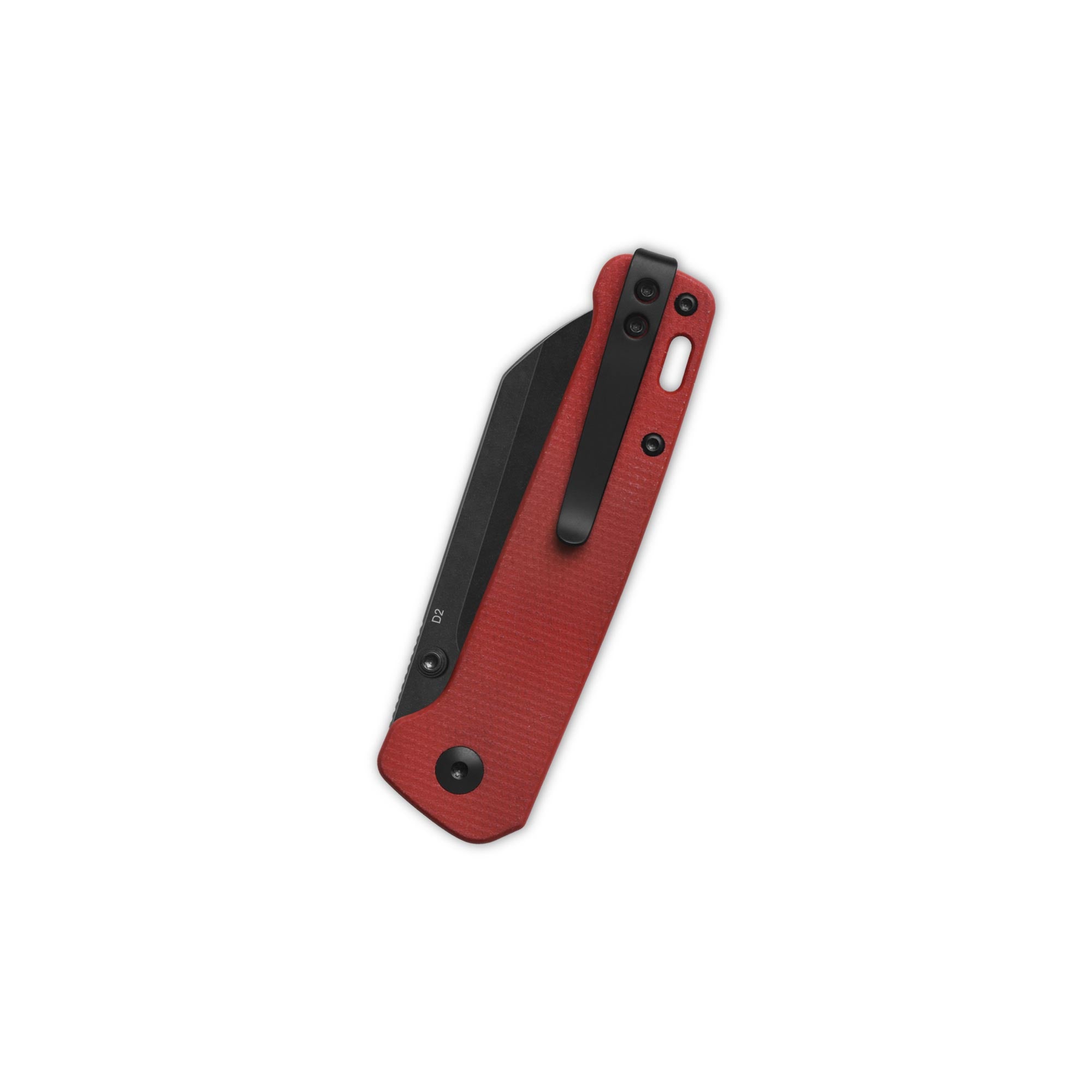 QSP Penguin V2 Liner Lock Pocket Knife - D2 Steel Blade, Red Micarta Handle - EDC, Camping, Hiking & Everyday Carry Utility Tool