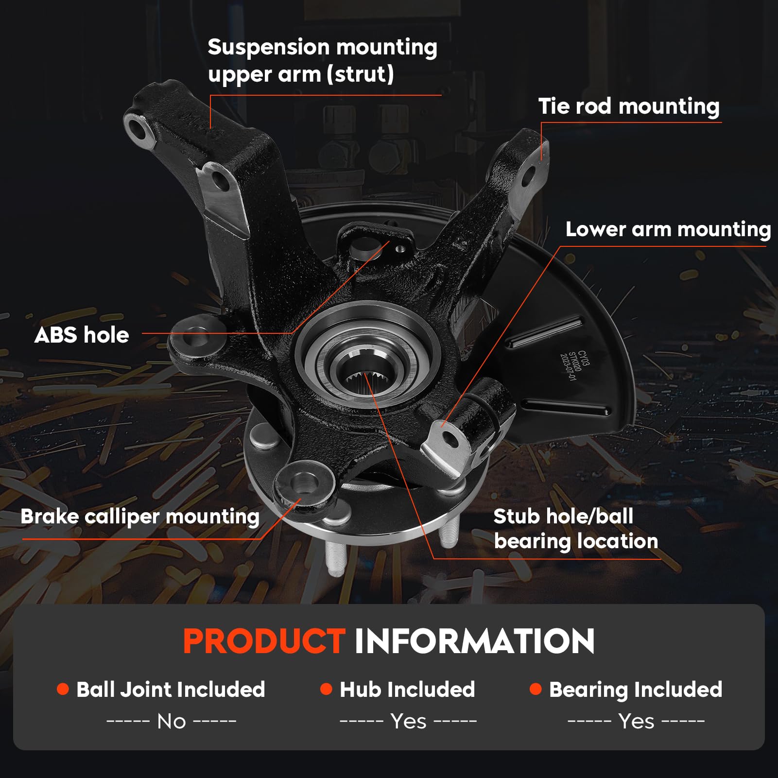 Ford Escape 2005-2012 Mazda Tribute 2005-2011 Mercury Mariner 2005-2011 Front Steering Knuckle & Wheel Bearing Hub Assembly - LK015 698-405 698405 Left Driver Side - Perfect for Smooth Steering & Safe Driving on Highways & Rough Roads
