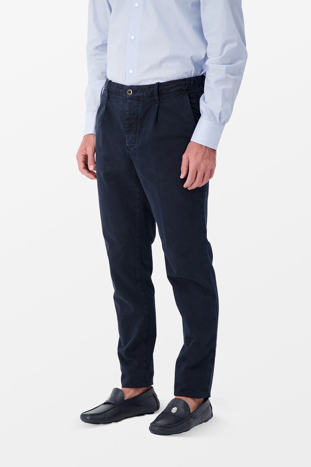 Premium Incotex Blue Dress Pants for Men - Slim Fit Business Casual Trousers for Office & Formal Wear