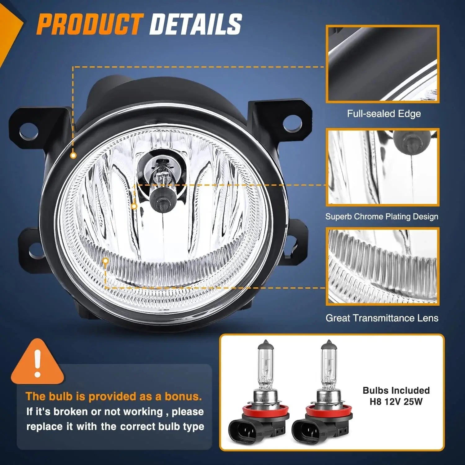 2013-2021 Honda Accord Civic Fit HRV Fog Lights Assembly - Compatible with Multiple Models - Perfect for Night Driving & Foggy Conditions