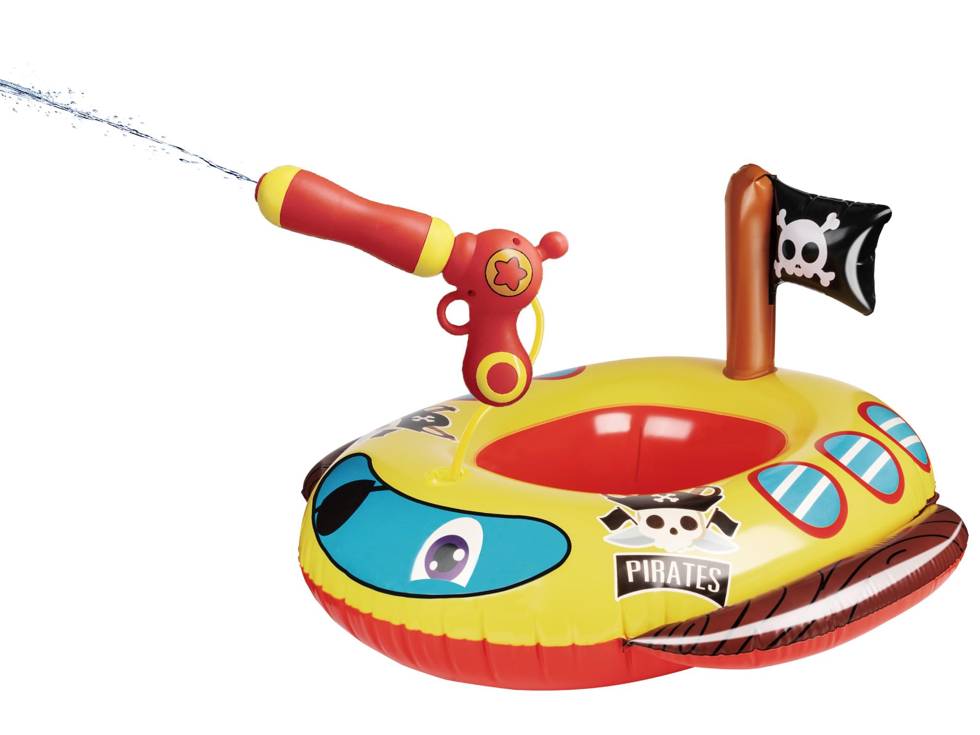 **Pirate Ship Pool Float with Water Gun for Kids - Inflatable Swimming Pool Toys for Toddlers Ages 3-8 - Summer Fun Outdoor Water Play for Boys & Girls - Perfect for Backyard Pools, Beaches & Lakes**