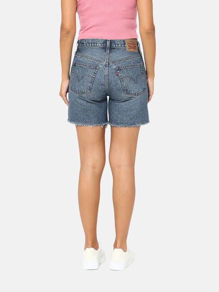 Levi's Women's 501 Mid Thigh Denim Shorts - Classic Fit, High Waist, Vintage Wash | Perfect for Summer Outfits, Casual Wear & Beach Vacations