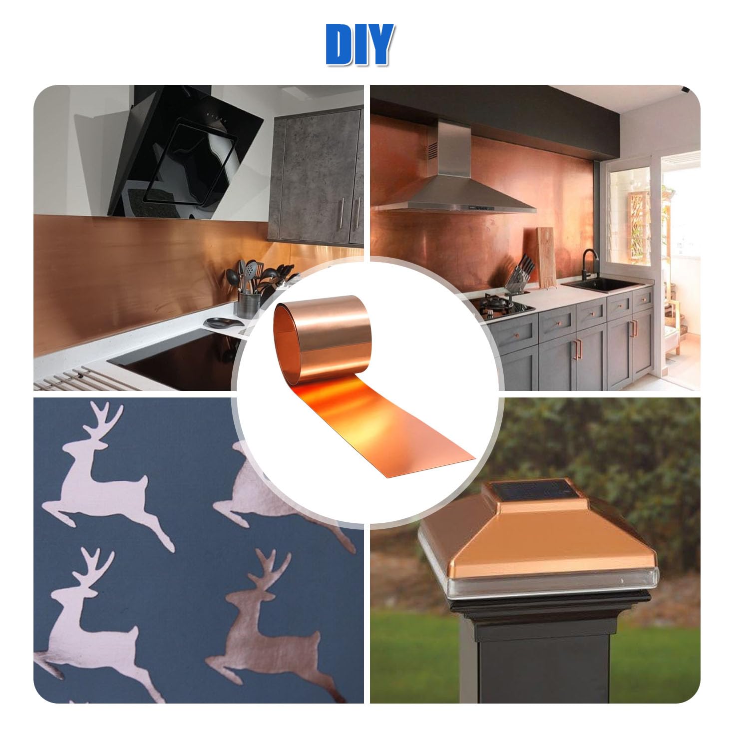 Premium 0.06mm Copper Sheet Roll - 8